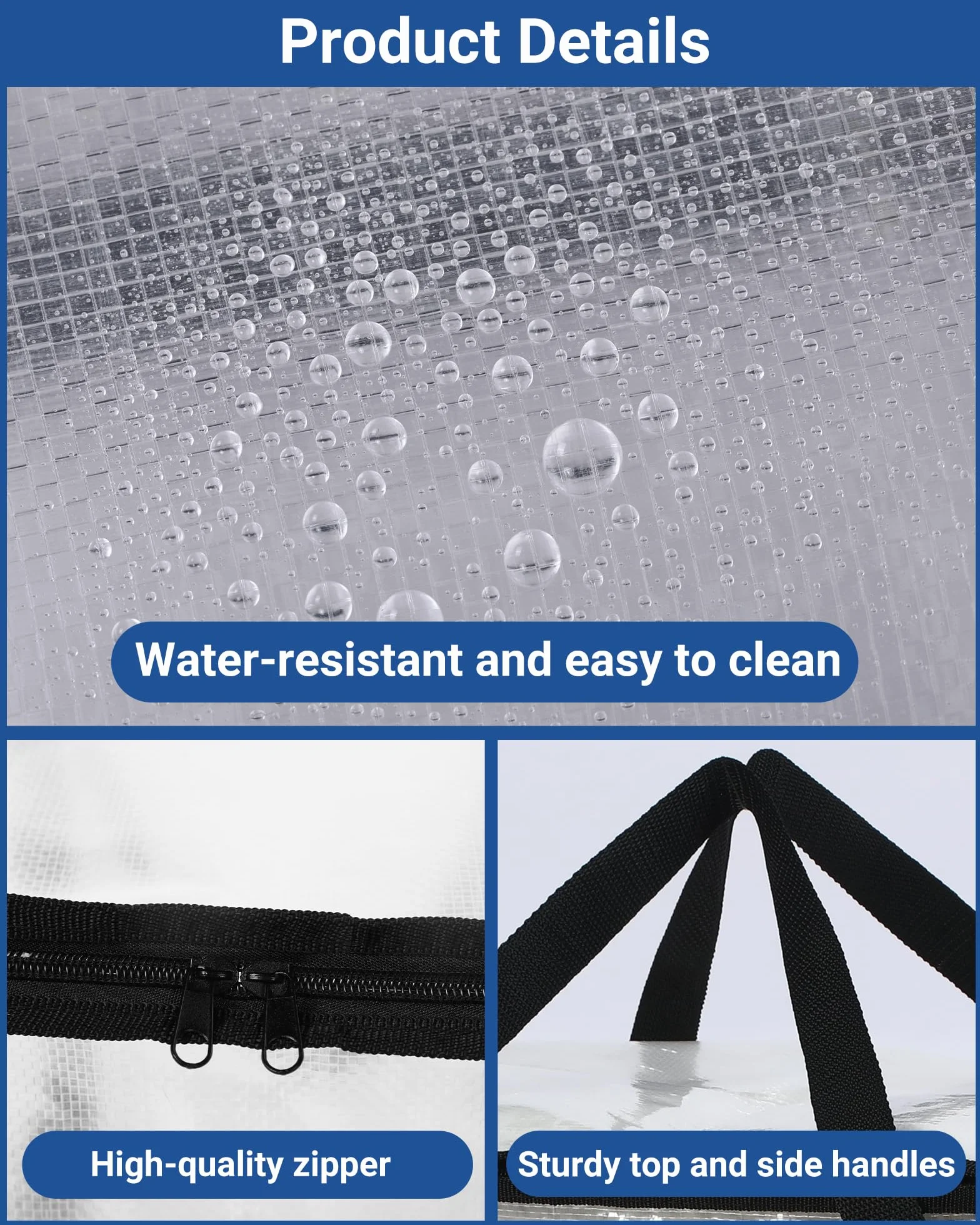 2 Piezas 95L Bolsas de Almacenamiento Grandes con Tapa - Bolsas de Mudanza Transparentes, Organizador de Ropa y Mantas, Impermeable y Plegable para Ropa de Cama, Mudanzas, Hogar y Juguetes