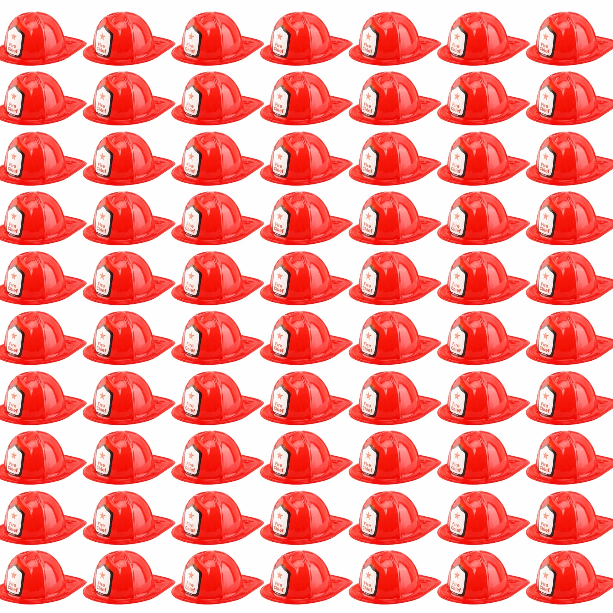 Paquete de 70 sombreros de bombero de plástico rojo a granel para cumpleaños, Halloween, cosplay, fiesta, accesorio de vestir