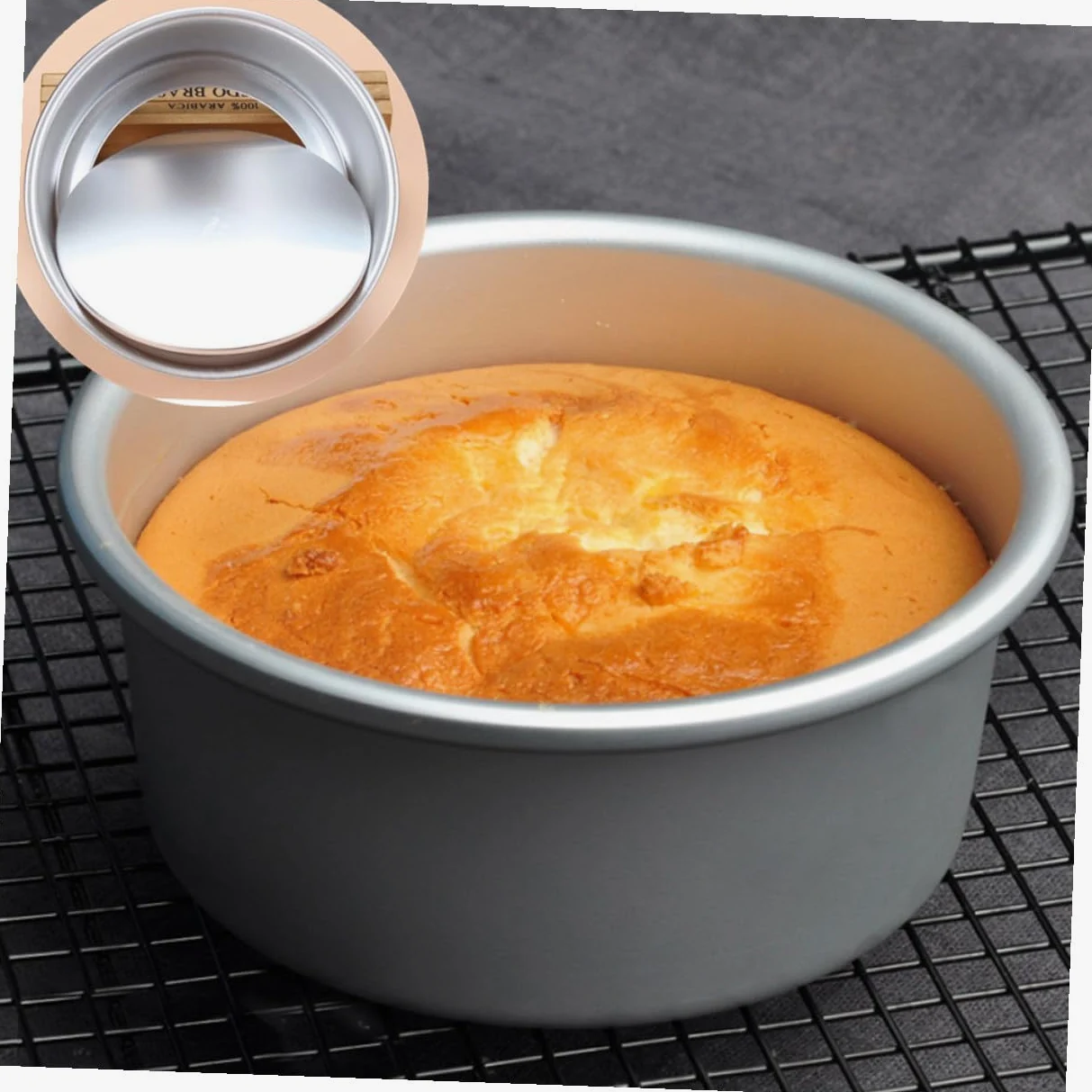 Molde Redondo para Pastel de Aleación de Aluminio 6 Pulgadas 4 Piezas | Fondo Extraíble, Superficie Lisa, Antiadherente, Plata, para Capas y Pudín