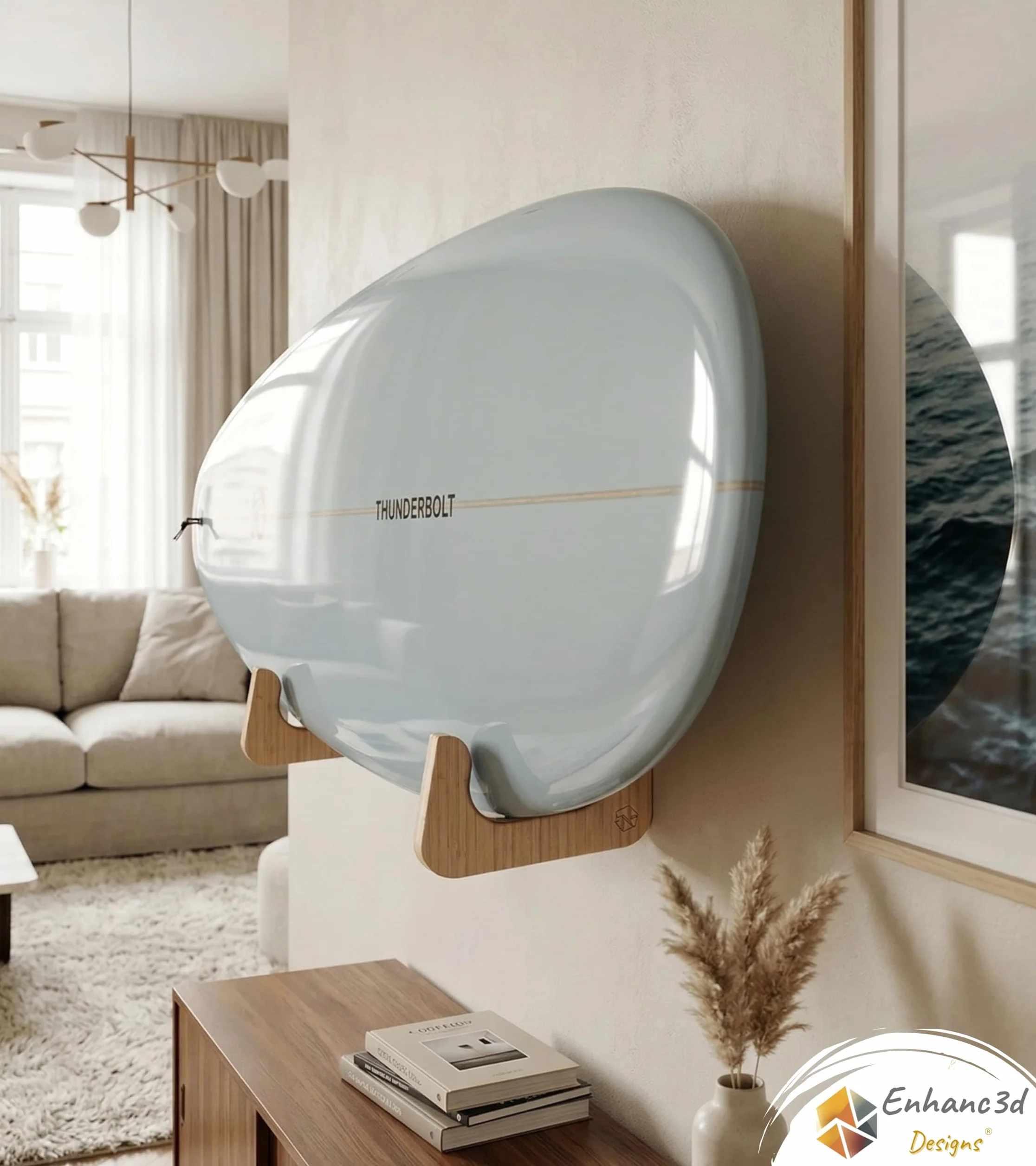 Soporte para Tabla de Surf de Pared y Paddle Surf Horizontal - Colgador de Madera