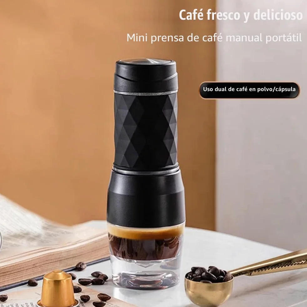 Cafetera de café expreso, cápsula de mano, cafetera molida, portátil, apta para cápsulas de café en polvo
