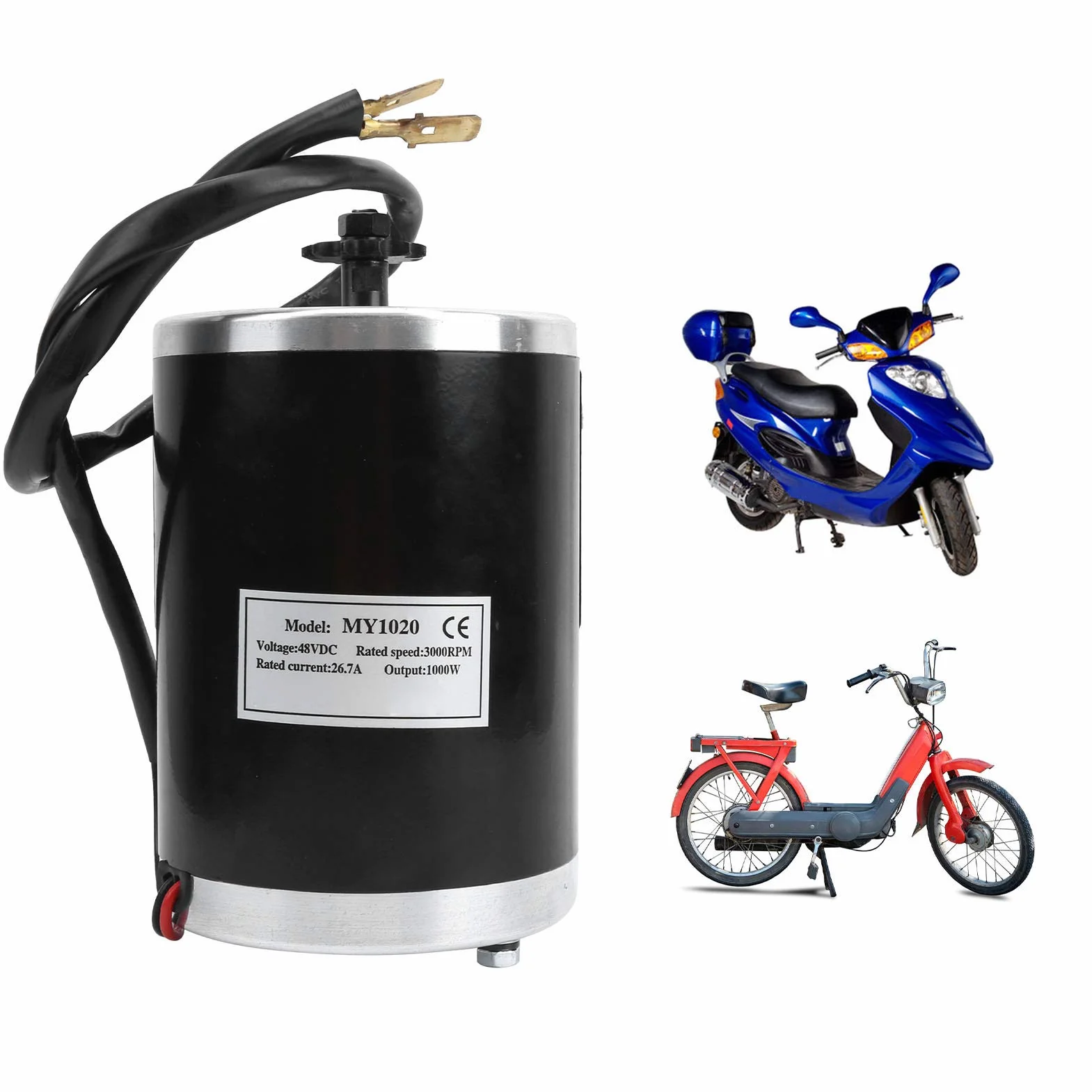 Motor Eléctrico DC 48V 1000W de Alta Velocidad para Bicicletas Eléctricas Scooter