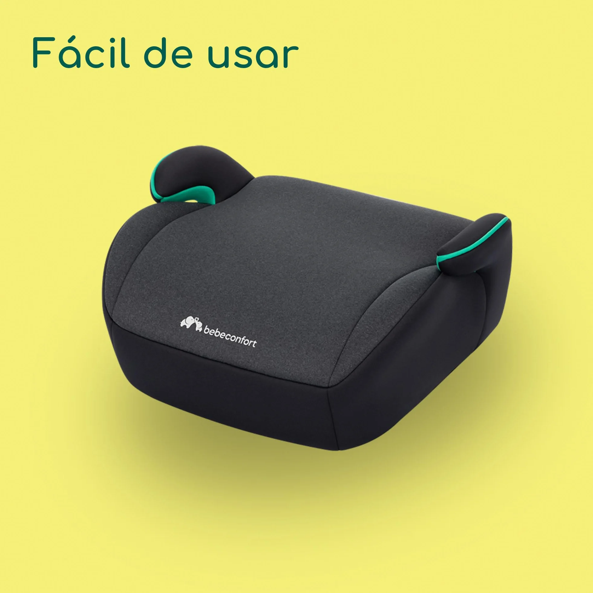 Bebeconfort Manga i-Safe Asiento Elevador Coche 6-12 Años 128-150 cm Silla Coche Compacto Ligero Fácil Instalación Cinturón Acolchado Tinted Black