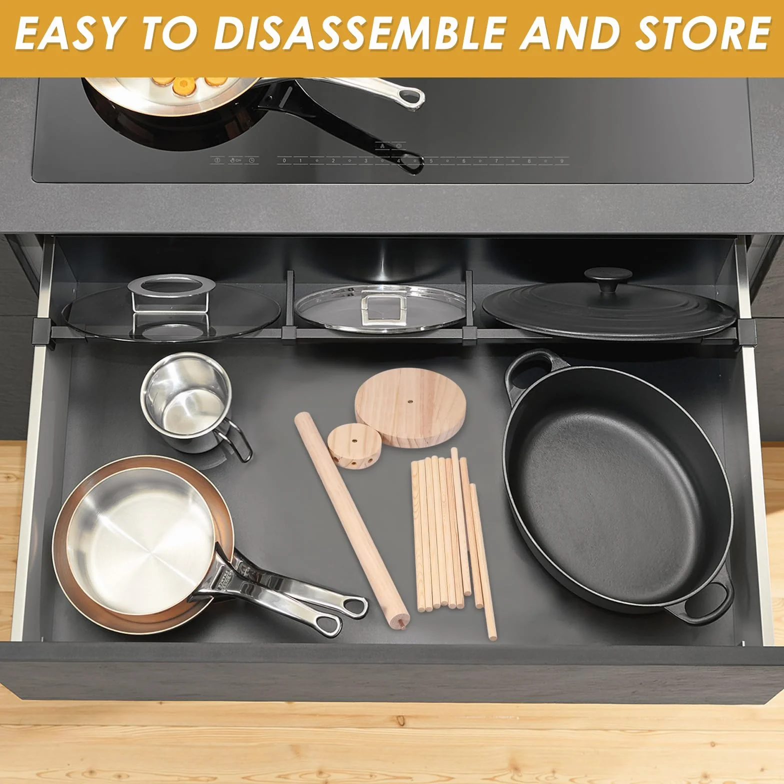 Secador de fideos, soporte para pasta con 9 asas de barra, soporte portátil para espaguetis para secar hasta 4,5 kg de pasta, reutilizable para pasta en casa