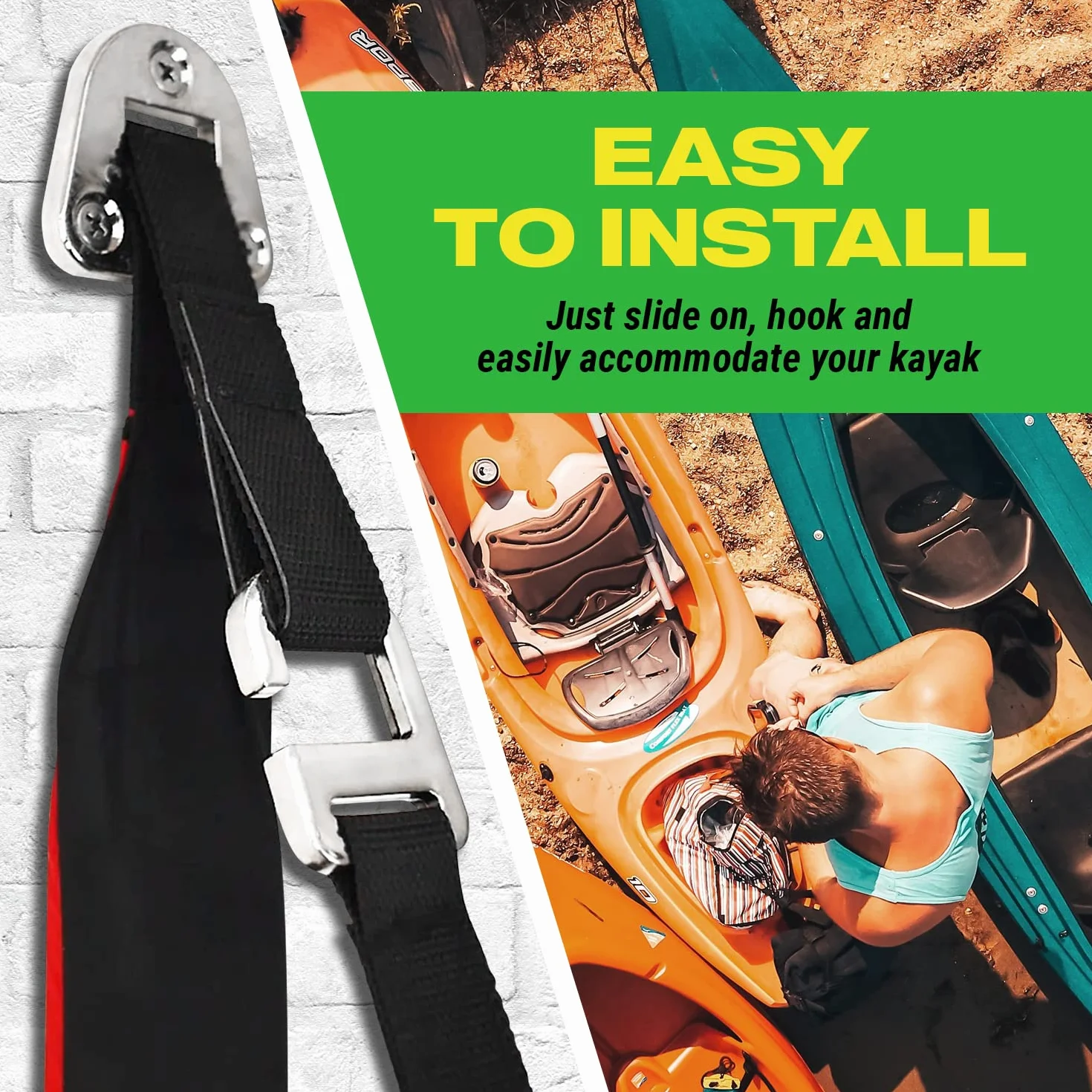 COR Surf Kayak Storage Eslinga Acolchada para Kayak Soporte de Pared