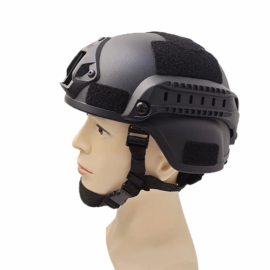 Casco Táctico Militar Tipo PJ para Airsoft y Paintball - Ajustable con NVG Mount, Protective Bump Helmet para Caza - 22.05-23.62 Pulgadas/Negro