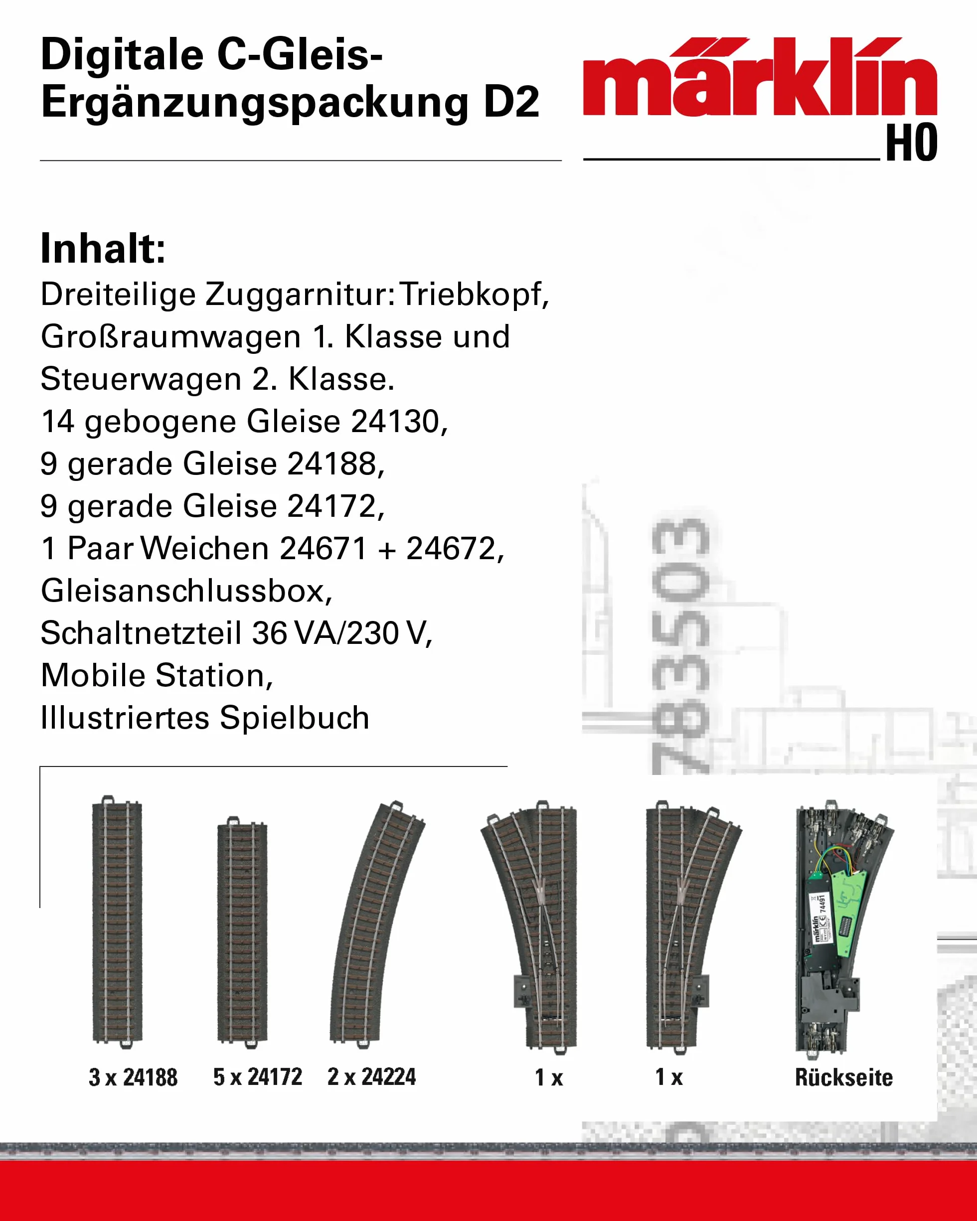 voie H0 Märklin C (avec ballast) 24802