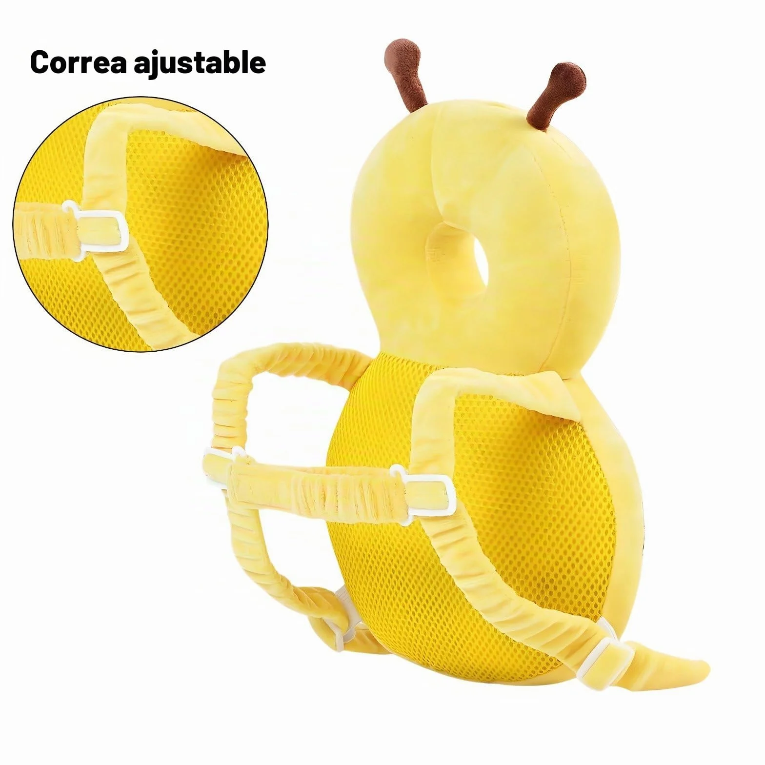 PandaEar Mochila de protección de cabeza para bebé, protector ajustable para niños pequeños al caminar, cojín de seguridad (Amarillo)