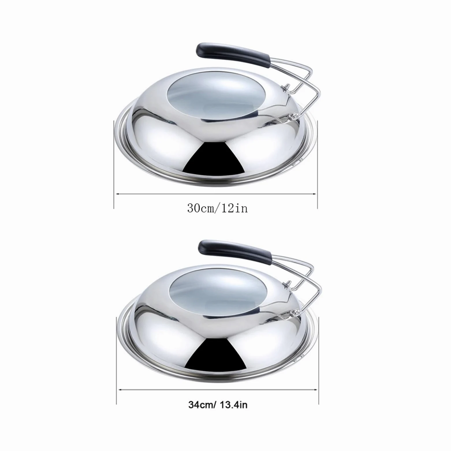 Tapas para ollas Tapas Transparentes para sartenes Tapas de Acero Inoxidable para ollas, sartenes y sartenes con Vidrio Templado para sartenes Tapas para sartenes Tapas p,One Color 30