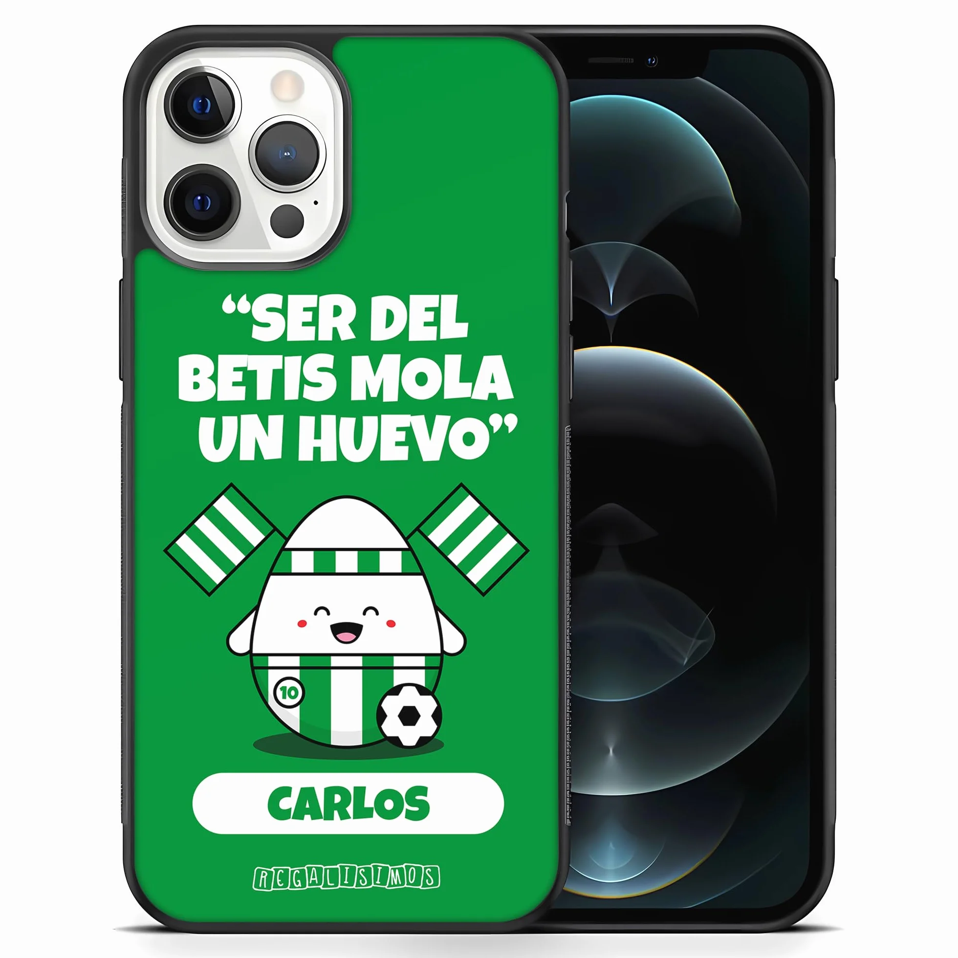 Funda para iPhone Personalizada Fútbol Borde de Goma Anti Golpe Ultraresistente Betis iPhone 13 Pro