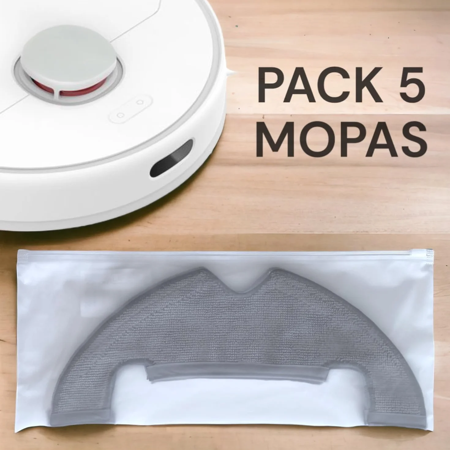 Repuesto de 5 Trapos de Microfibra Lavables para Robot Aspirador Dreame BOT Z210 Pro, D10 Plus, L10 Plus, Xiaomi Vacuum mop 2 Ultra. Accesorio de Limpieza.