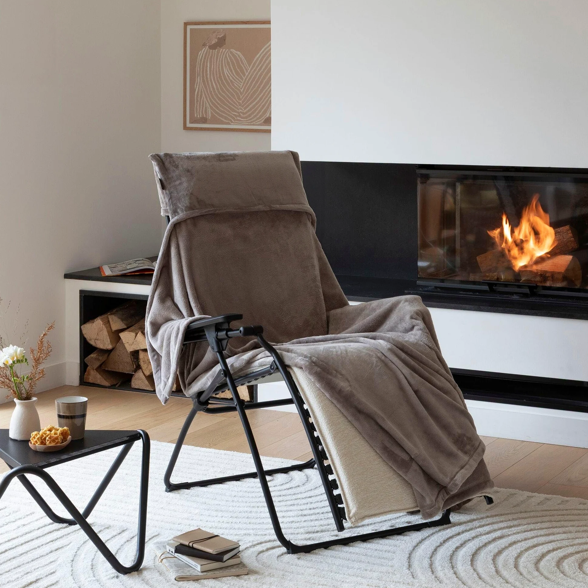 Lafuma Bayanne Niksen - Sillón Relax acolchado de gravedad cero (Beige Creme)
