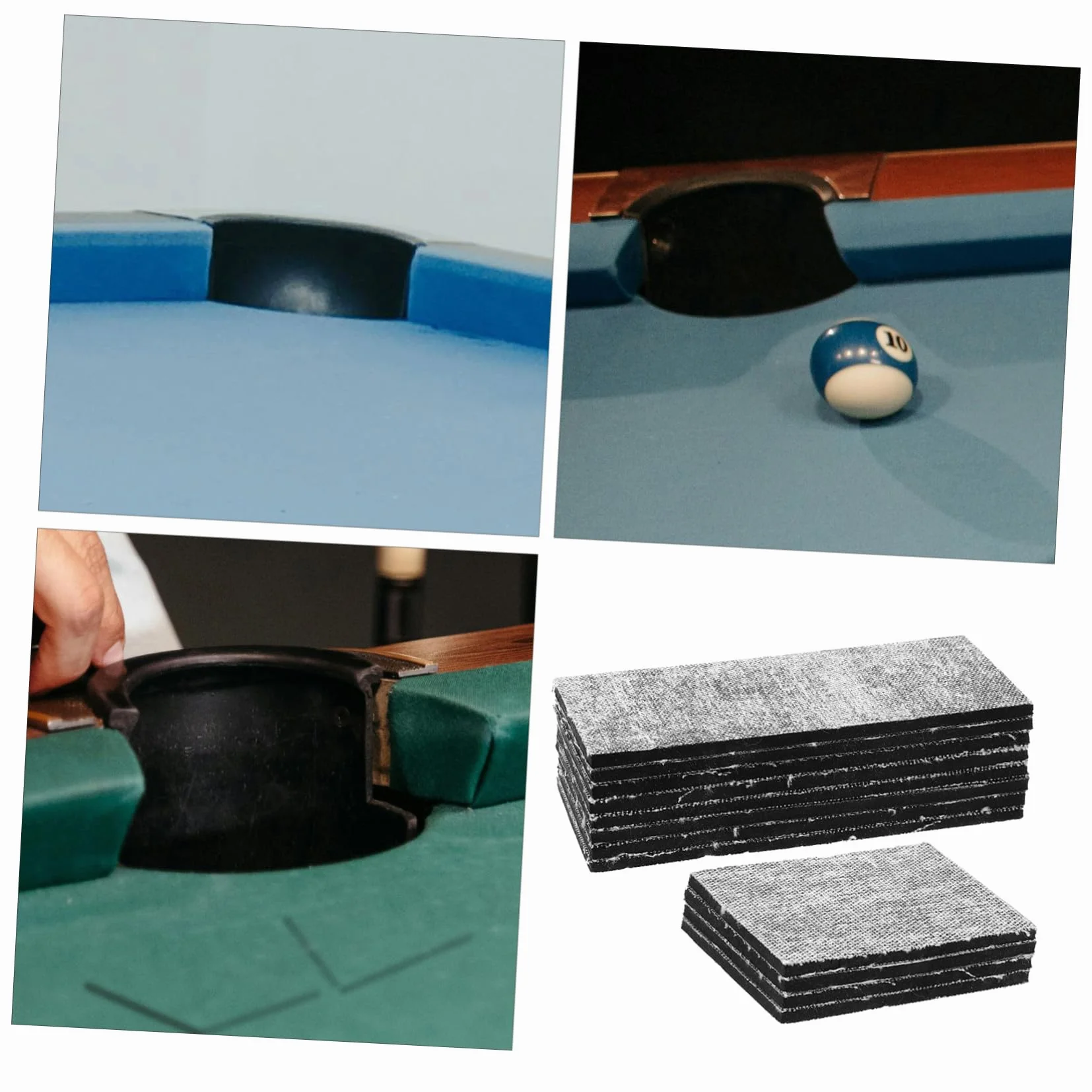 Cojín para Bola 12 Cojines para Mesa de Billar de Goma Protección Integral Accesorios de Billar