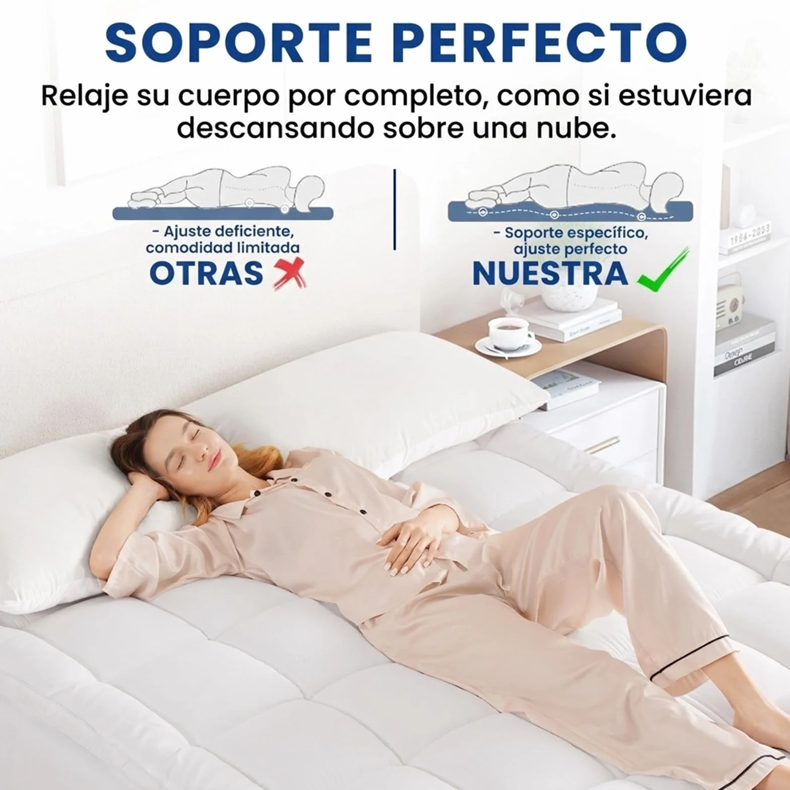 DUANDUAN Sobrecolchón 135 x 190 cm - Cubrecolchón Suave con Relleno de Microfibra de 900 g/m² - Funda de colchón para colchones de 10-30 cm - Lavable a máquina