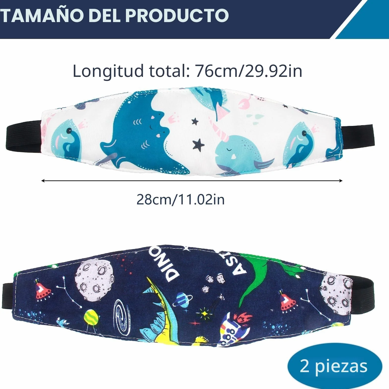 Soporte Seguridad Cabeza Bebe Coche, Cinta Ajustable Viaje Auto, Soporte Cabeza Niño Viajar Dormir
