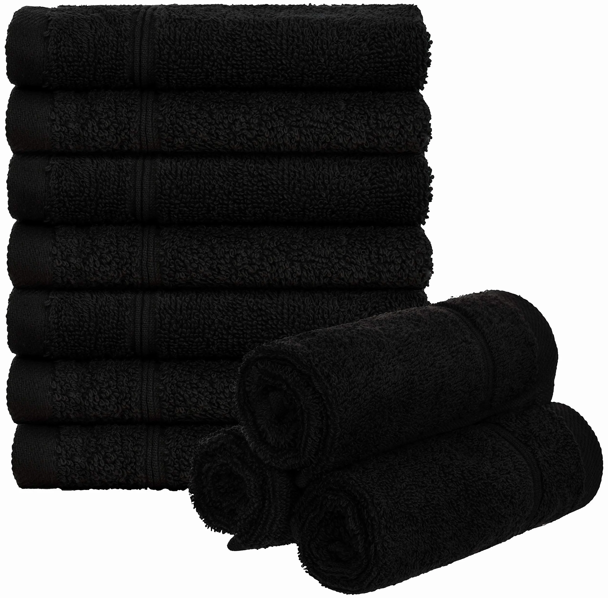 Lote de 10 Toallas de Cortesía 30 x 50 cm Algodón 450 g/m² Negro