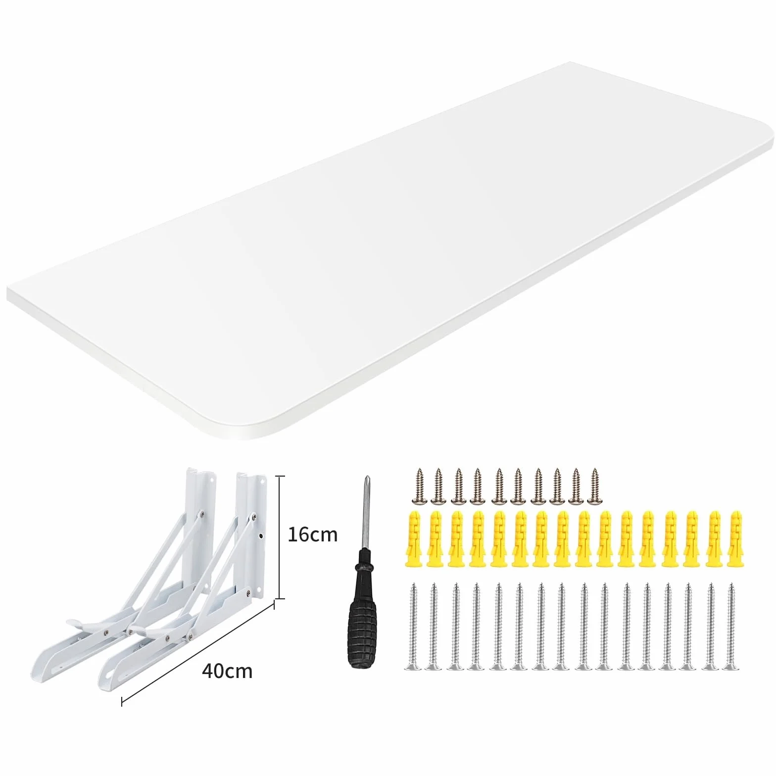 RELOVE Mesa flotante para comedor o cocina, plegable, invisible, repisa para ordenador flotante, para el hogar, mesa de lavandería plegable (80 x 50 x 1,6 cm) color blanco