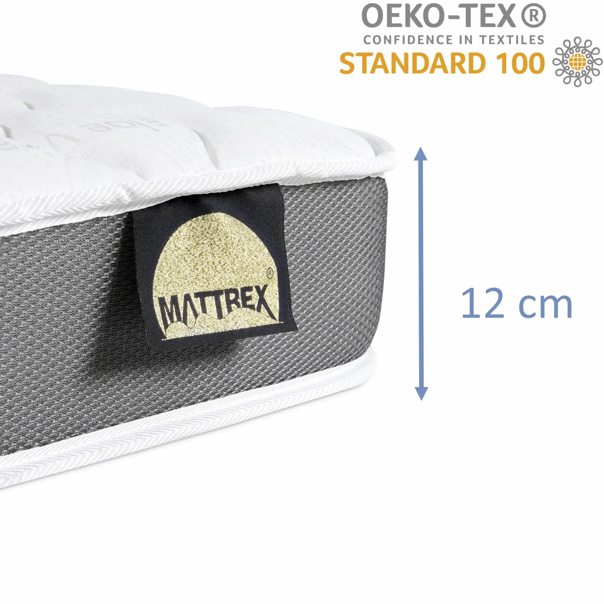 MATTREX | Colchón Cuna 60x120x12 cm EcoFoam HR Adapt Foam Reversible Verano e Invierno – Colchón Cuna 120x60 cm Transpirable 3D, Aloe Vera, antiácaros, Oeko-Tex, Hecho en España
