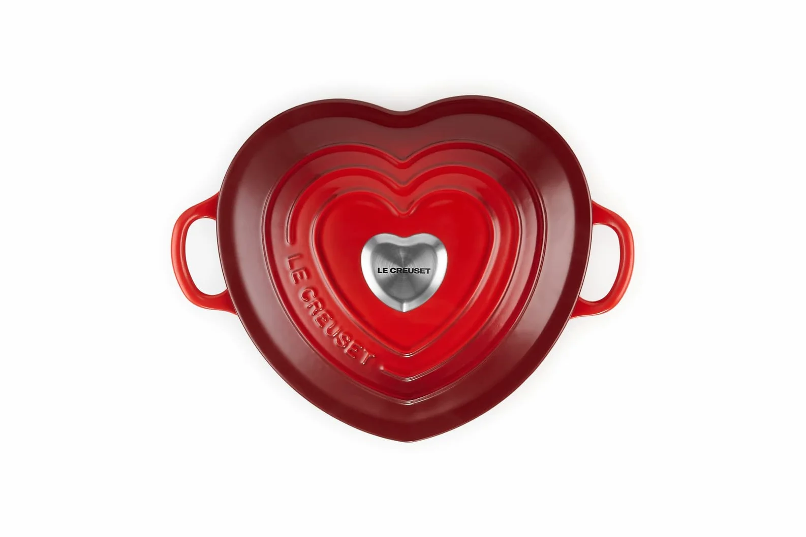 Le Creuset Cocotte corazón de hierro fundido con pomo en forma de corazón, 20 cm, Cereza, 21401200602455
