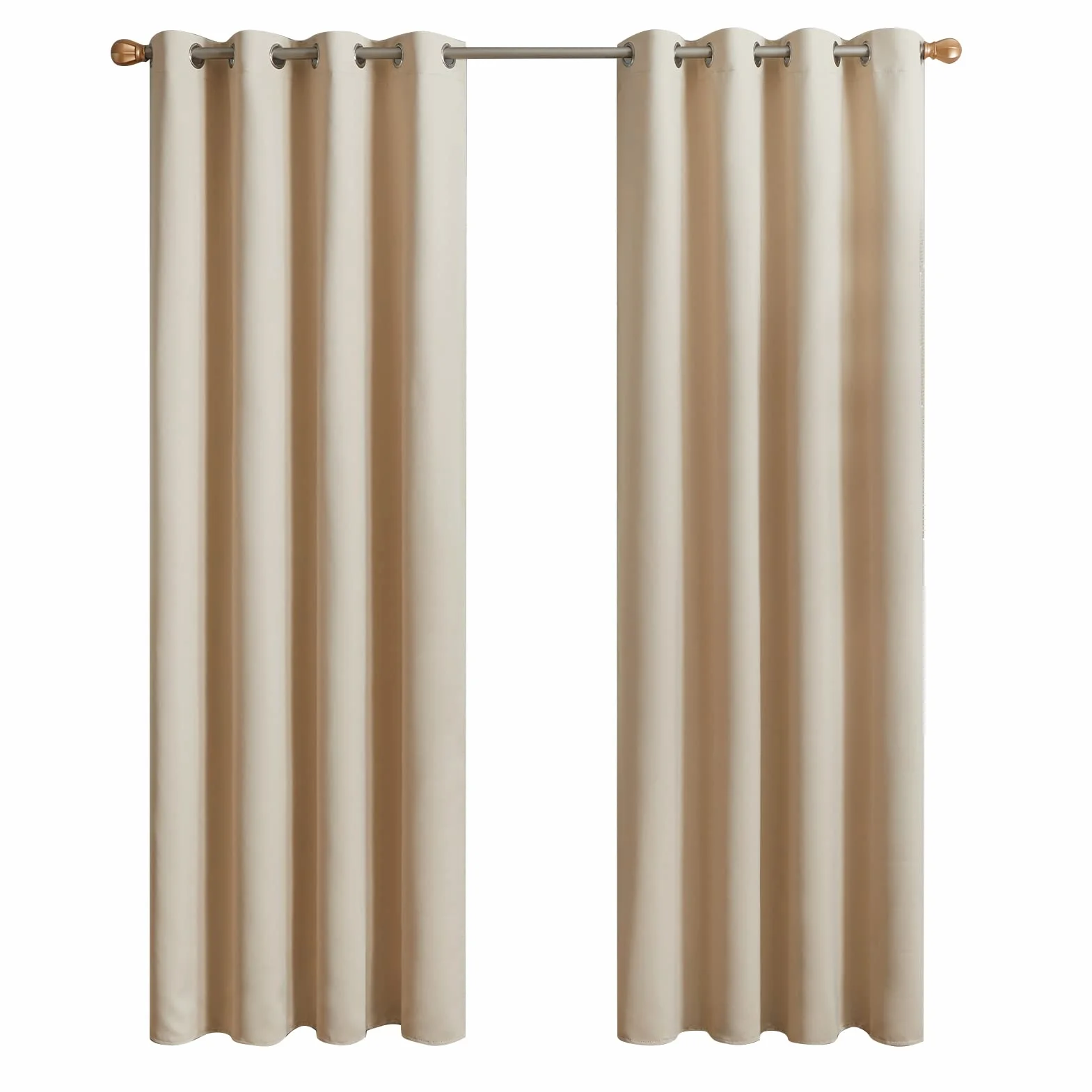 Topfinel Cortinas Térmicas Aislantes Opacas con Ojales 140x175 Beige 2 Piezas