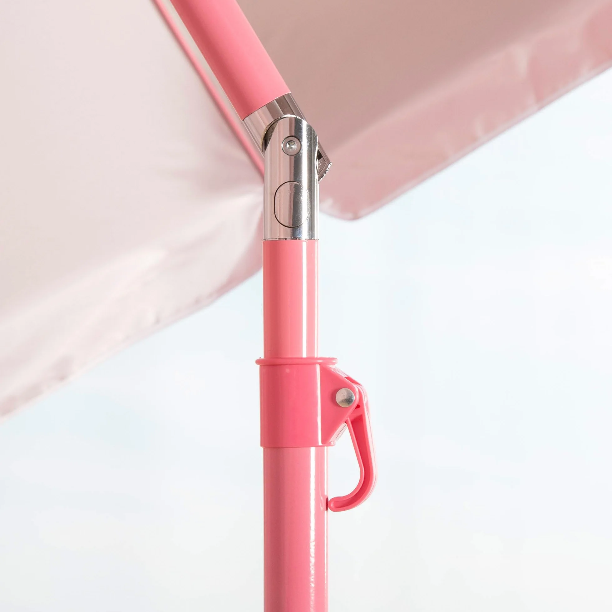 AKTIVE BEACH Sombrilla de playa inclinable D220 cm Rosa Protección UV50 8 varillas Oxford Ventilación