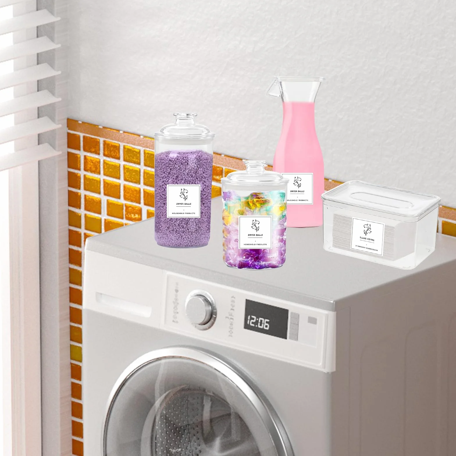 Contenedor Detergente Polvo,4 Tarros para Organización de Lavandería,Lavanderia Organizador,Pastillas Lavadora Caja de Almacenamiento de Plástico,Contenedor de Almacenamiento de Detergente en Polvo