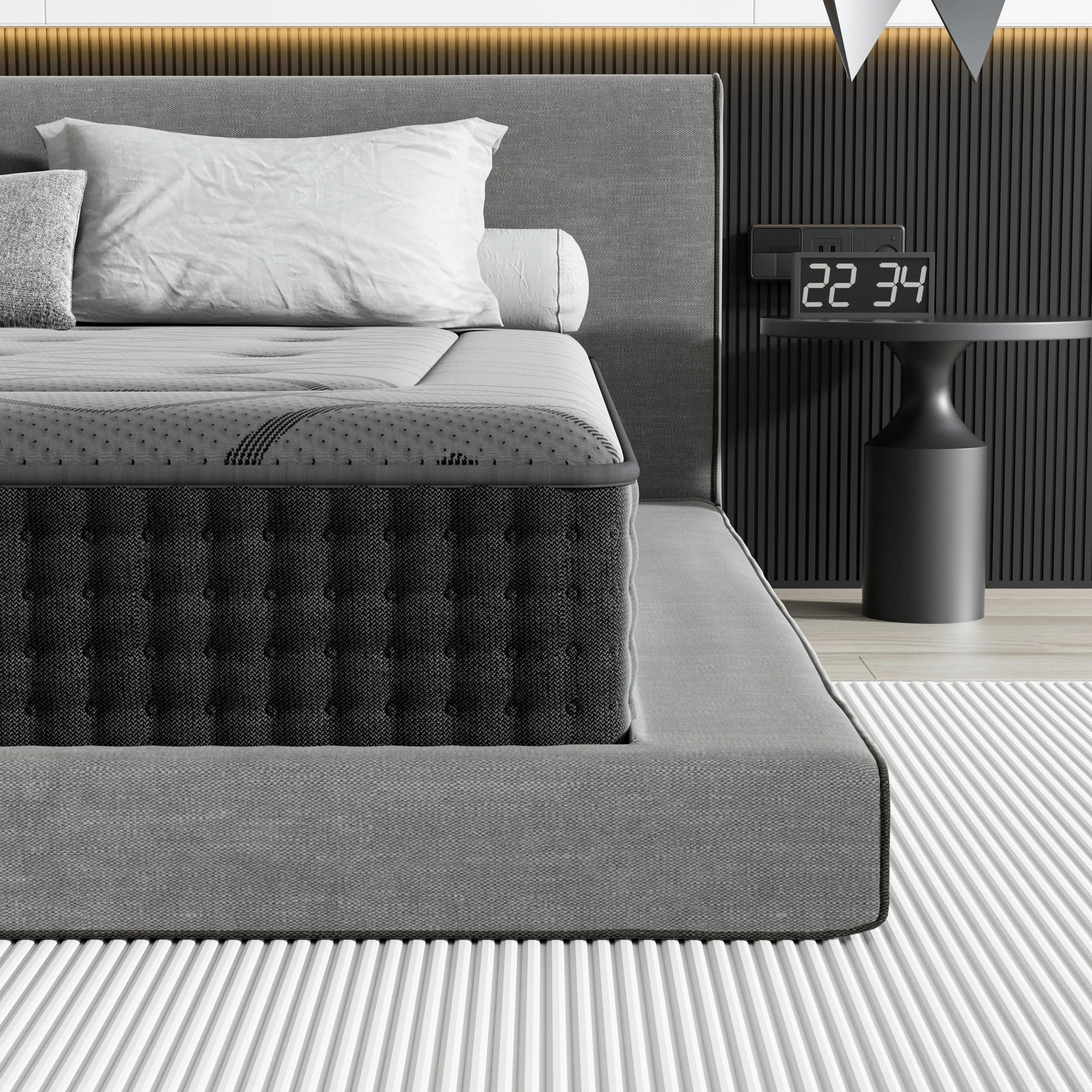 DEWINNER Colchón 90x190 cm, Altura 30 cm, Híbrido | 7 Zonas Muelles Ensacados, Espuma Viscoelástica Alta Densidad, Transpirable y Anatómico, Oeko-Tex & CertiPUR-US