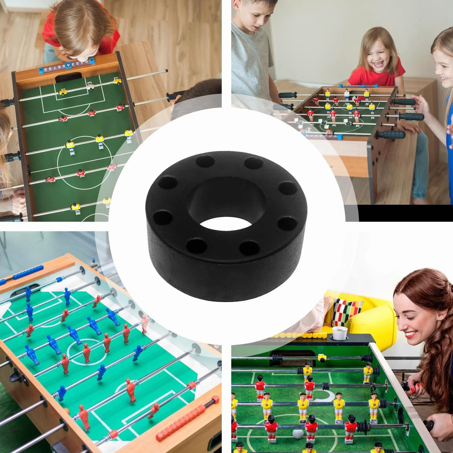 Topes de Goma de Fútbol 8 Piezas Repuesto para Futbolín Accesorios