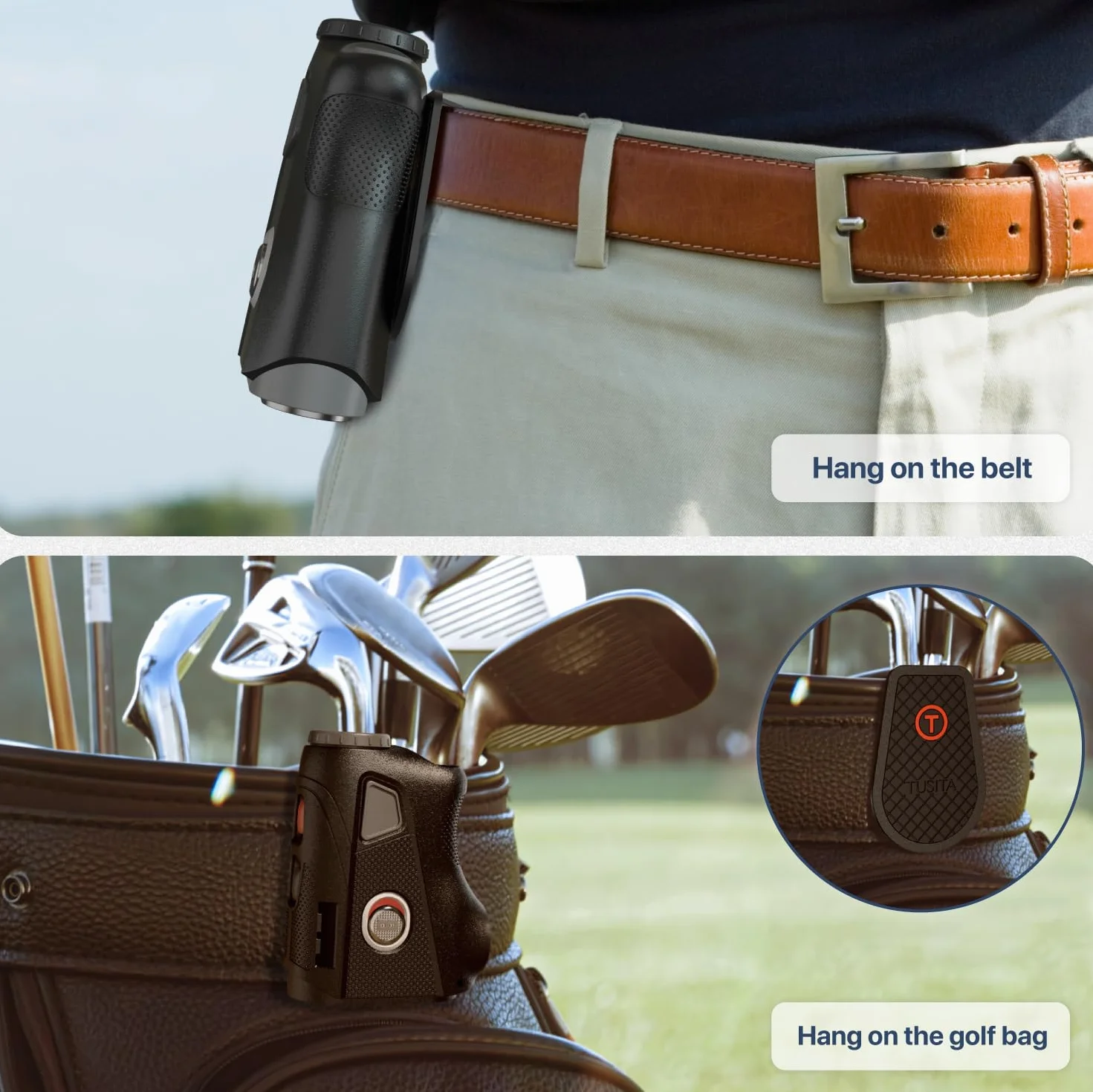 TUSITA Golf Steel HUB Clip de Cinturón Compatible con Bushnell Magnéticos Golf Laser Telémetros Accesorios