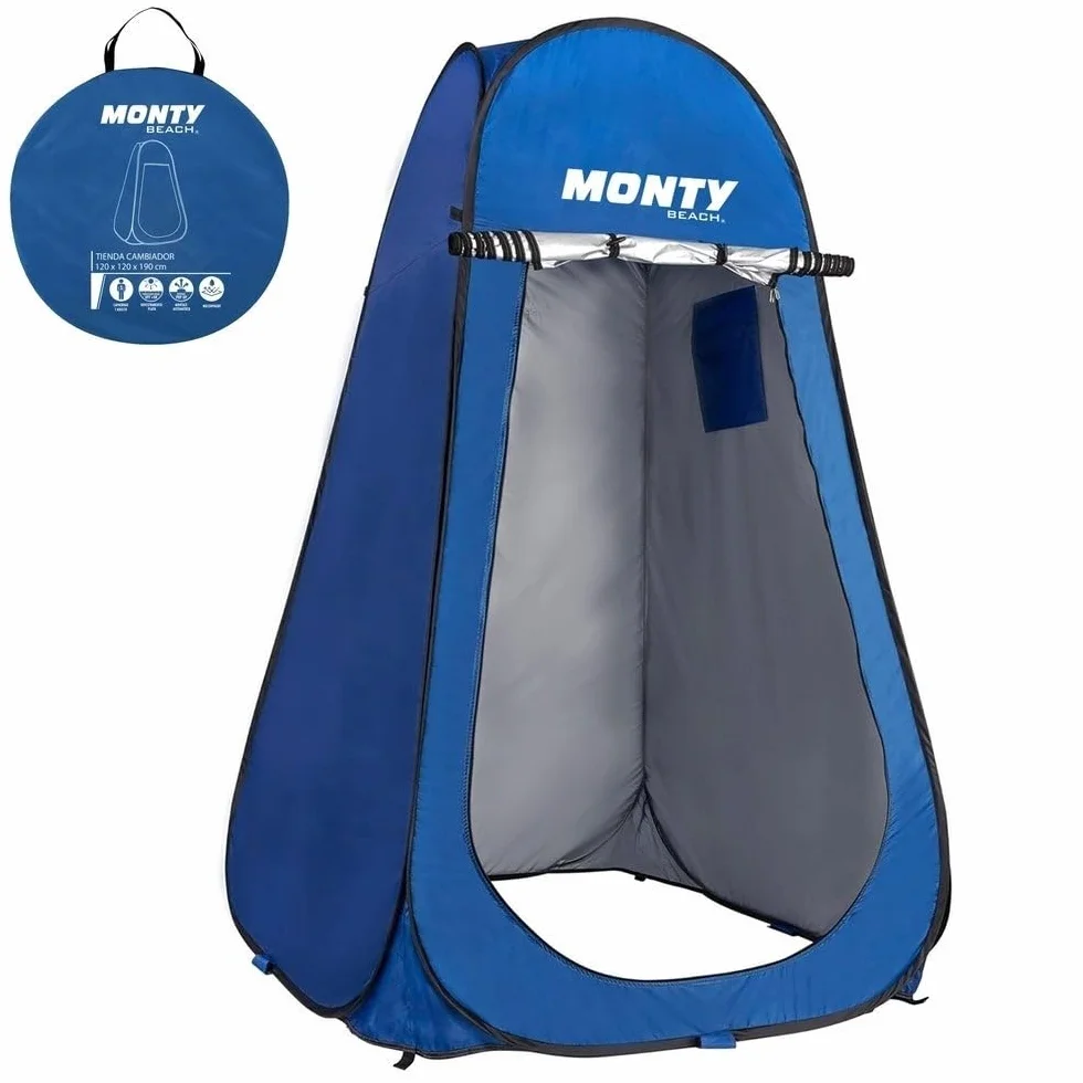 Tienda cambiador playa Pop Up 120x190 cm Oxford azul UPF+50 waterproof 1 adulto