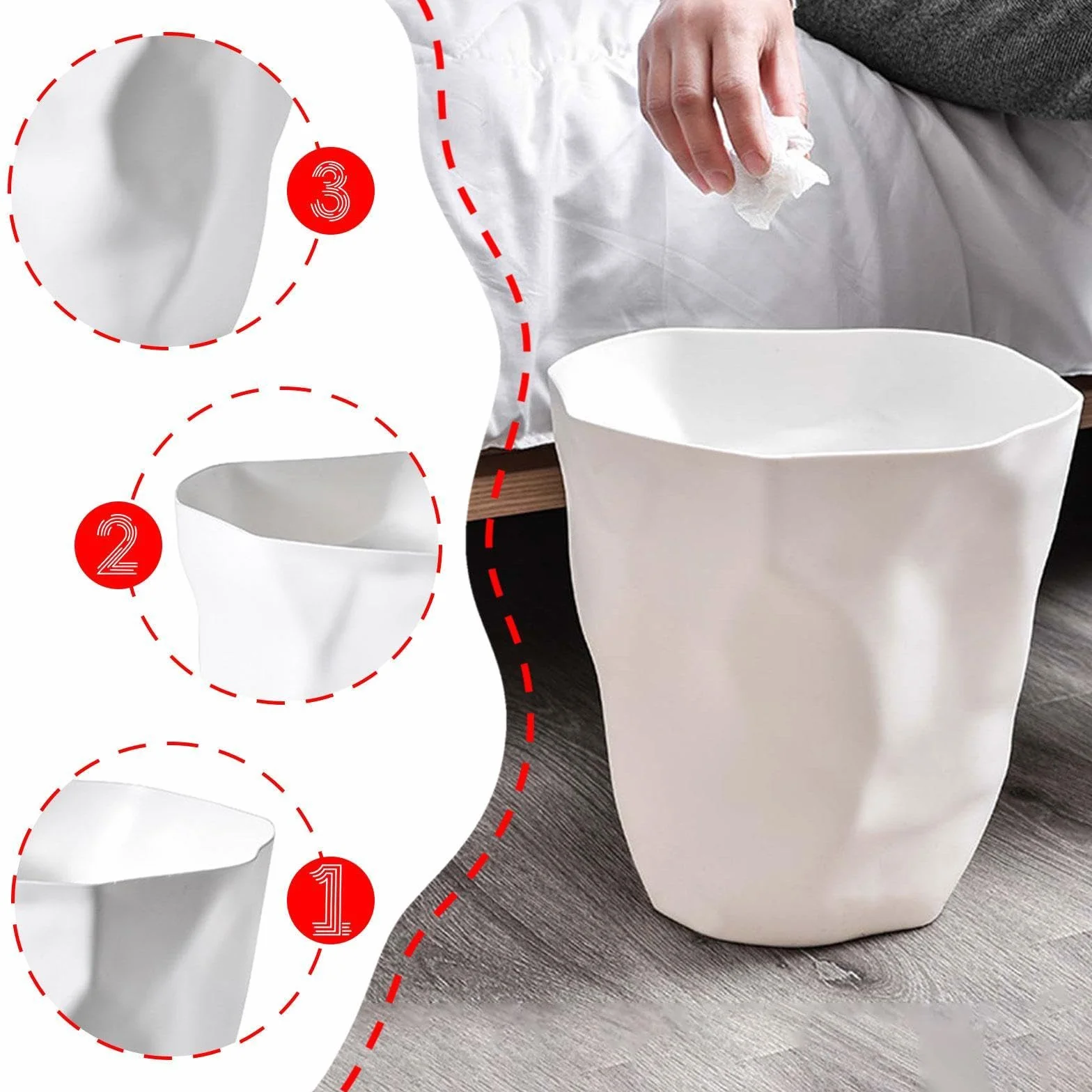 Basurero Moderno PP Resistente Humedad 24.5x25 cm para Cocina Baño