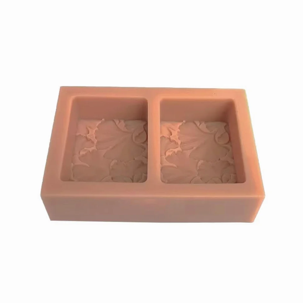 Molde de Silicona de 2 Cavidades con Diseño de Hoja de Ginkgo Biloba para Jabón y Repostería