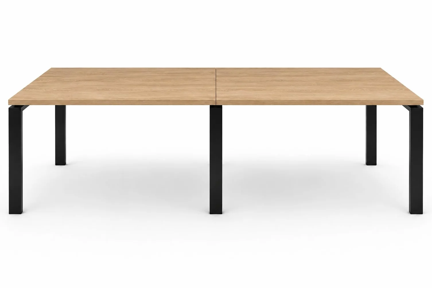 OFILIKE. Mesa de Reuniones y Conferencias para Oficina - Mesa de Juntas Grande con Estructura Metálica Negra y 2 Tableros - Mesa para Sala de Reuniones, Empresas y Negocios 300x120 cm. (Roble)