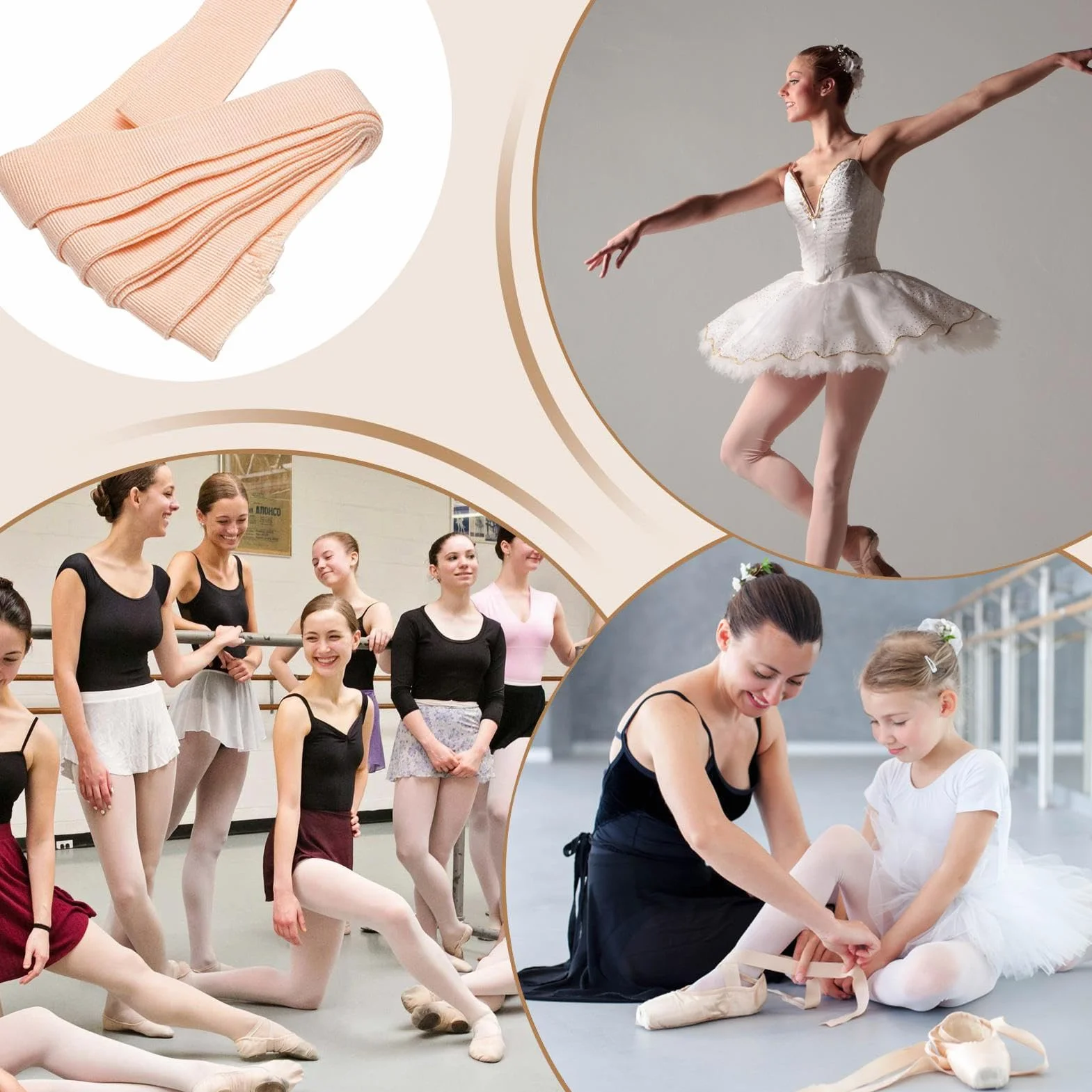 Cinta Elástica para Zapatillas de Punta - Accesorios de Ballet, Cinta de Satén Plana