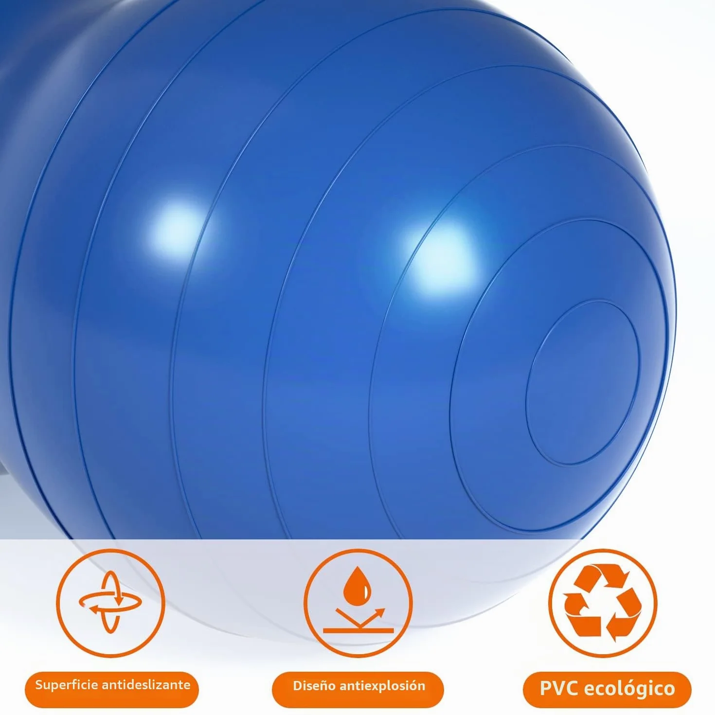 DASKING Pelota Pilates Cacahuete 45x90cm Antideflagrante Balon Yoga con Bomba Aire Peanut Ball para Embarazadas Niños Entrenamiento Equilibrio