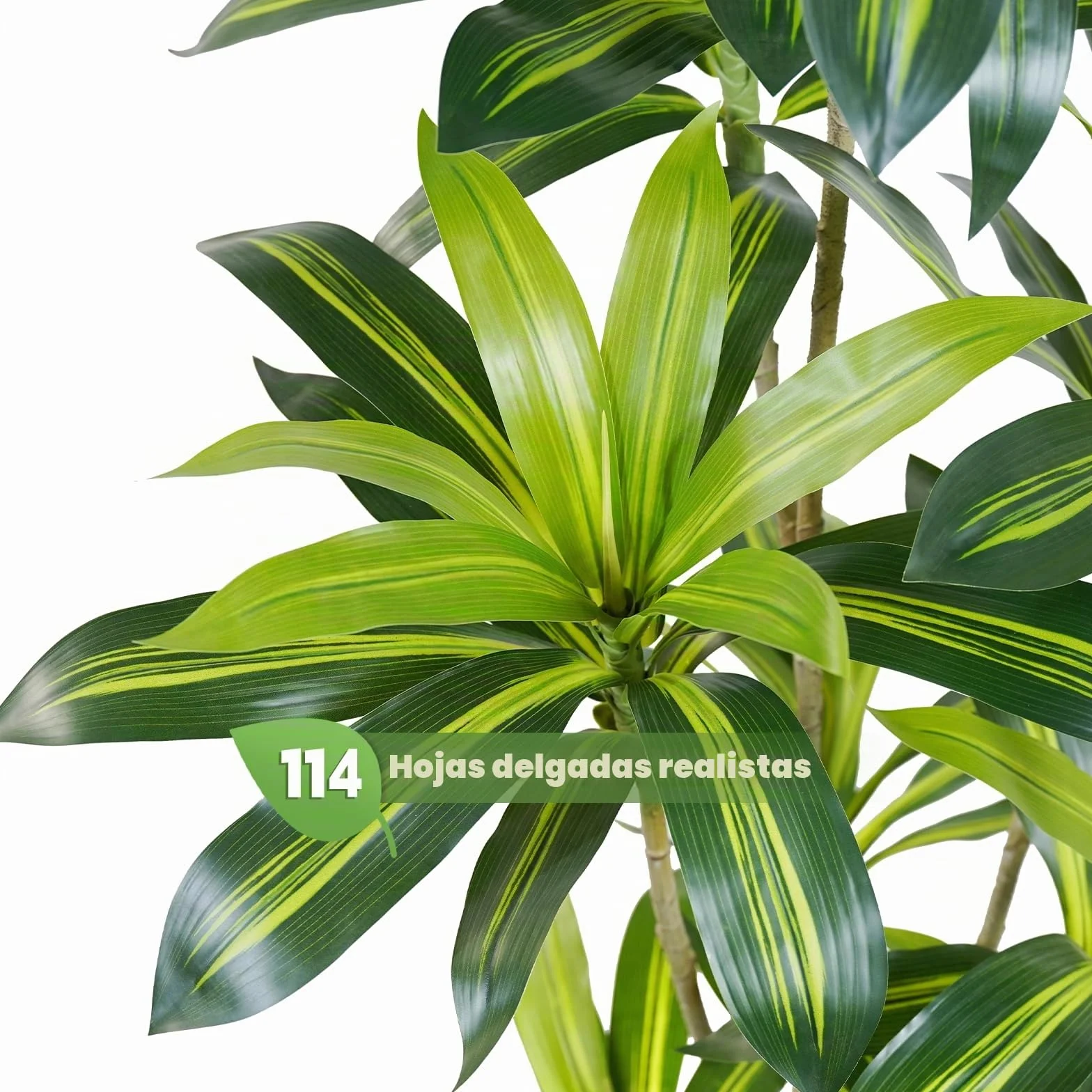 Planta Artificial Dracaena de 180 cm Planta Artificial Grande con Maceta Negra Plantas Artificiales Decorativas para Interiores Decoración Salon hogar Dormitorio Oficina Pasillo