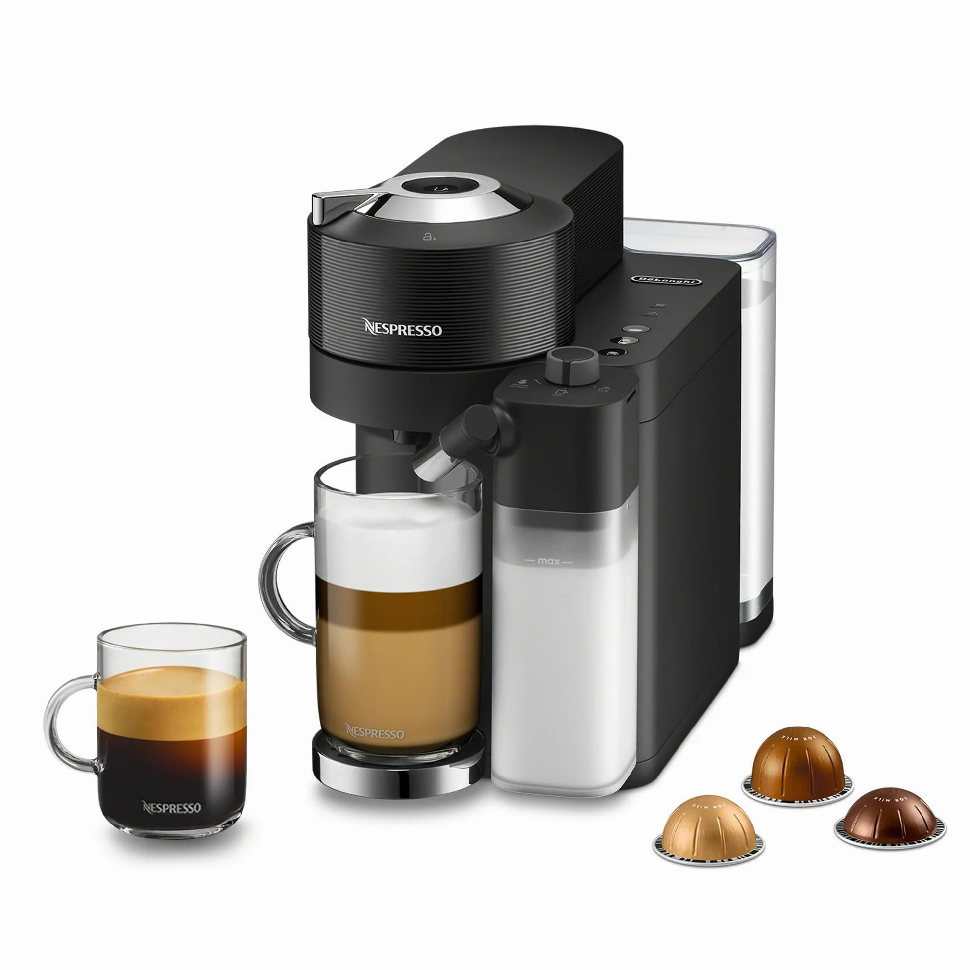 Nespresso Vertuo Lattissima - Cafetera y espresso de De'Longhi, negro mate y brillante