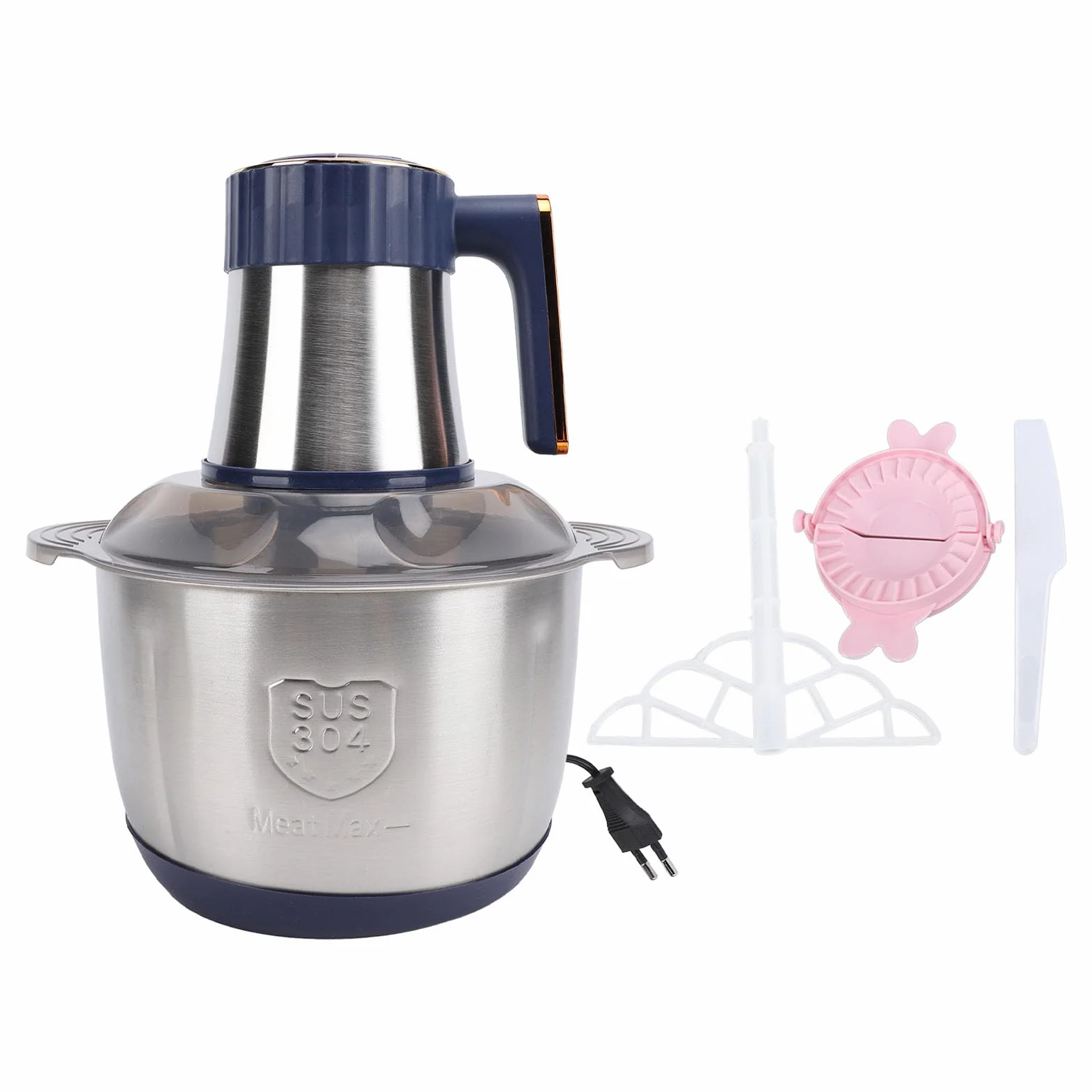 Procesador de Alimentos, 500W 5L Picadora de Alimentos Picadora de Carne Eléctrica Multifuncional Picadora de Verduras Profesional para Picar, Cortar en Cubitos, Triturar