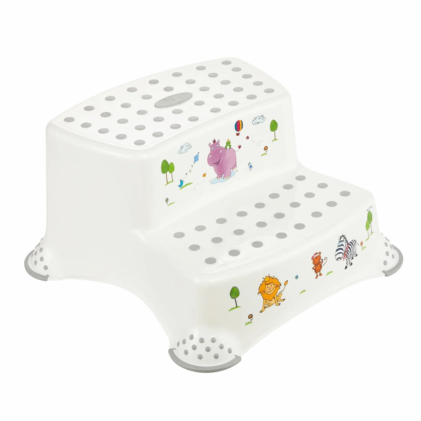 Keepper Taburete de Dos Escalones Hippo Antideslizante Blanco 18 Meses a 10 Años