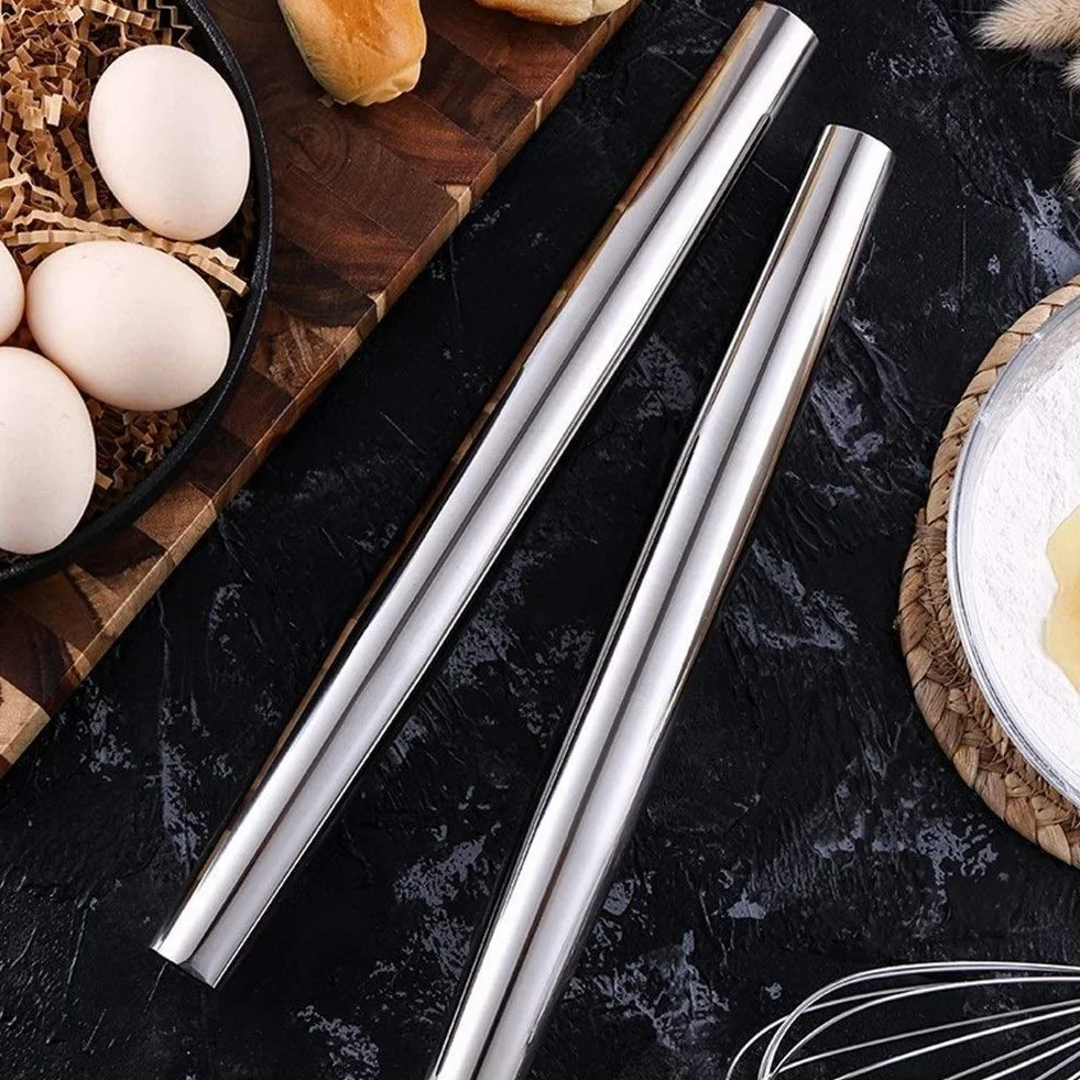 13"Pin de Rodadura de Acero Inoxidable Profesional de 13" □ Rodillo de Masa para panaderos Hacer Pizza, Galletas, pastelería, Pasta, Masa de albóndigas