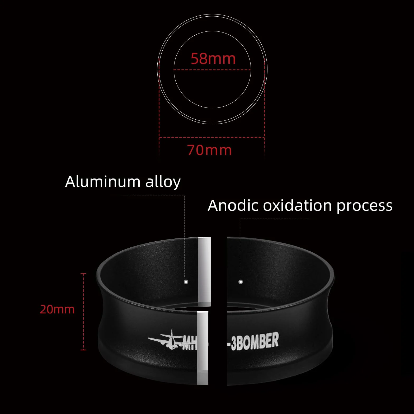 MHW-3BOMBER Embudo Dosificador Espresso de 58mm con Imán para Portafiltros Trípode de Barista Compatible con Portafiltros de 58MM DR5546B-OS