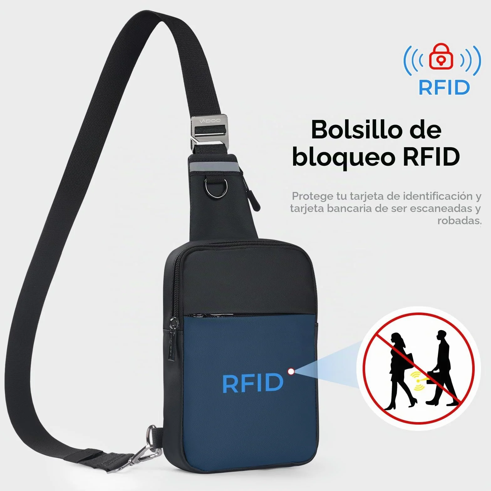 FRID Bolso Bandolera Hombre Impermeable Sling Chest Bag para Deportes al Aire Libre