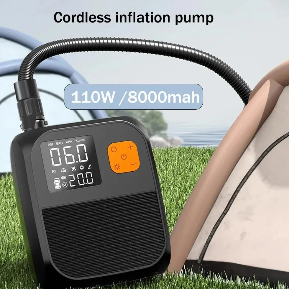 Bomba de pádel eléctrica inalámbrica 8000mAh 25 PSI LED Negro