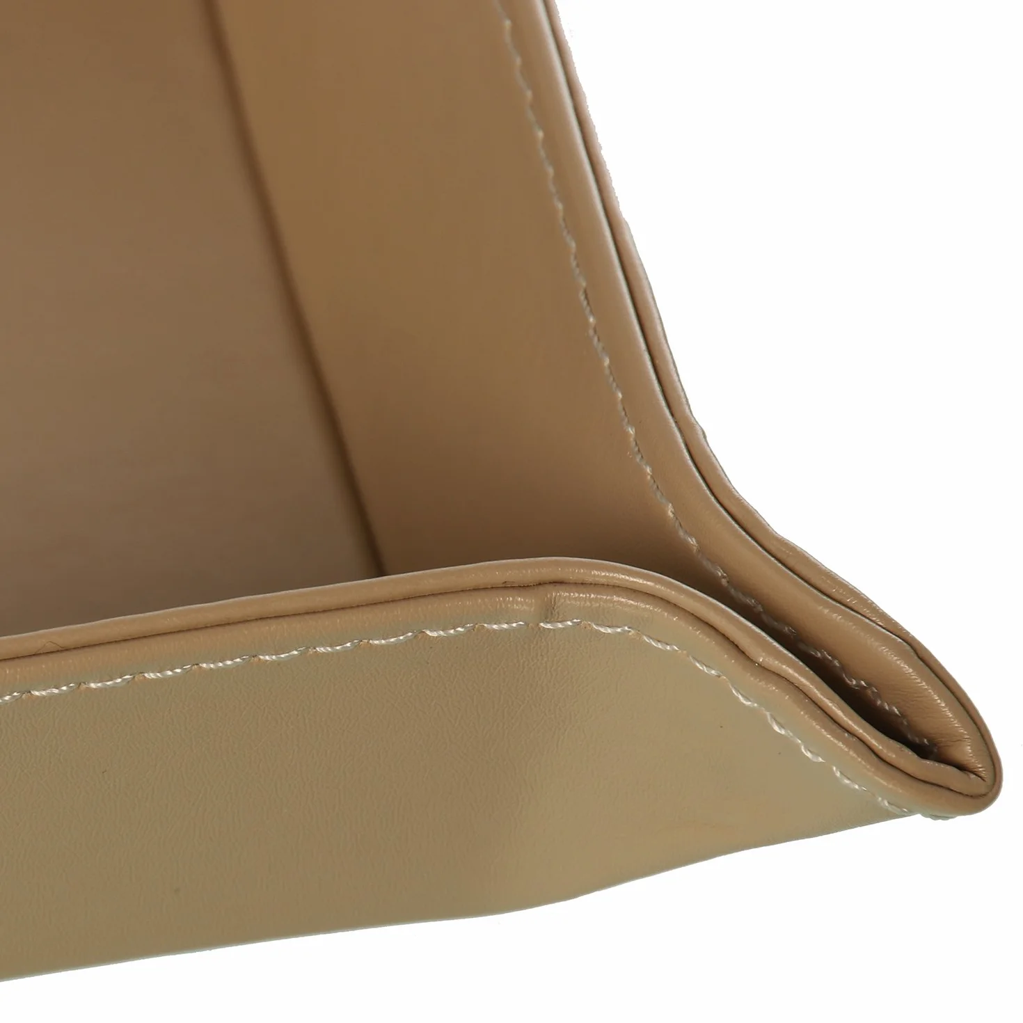 DRW Set 2 vaciabolsillos de Polipiel en Beige 18x18x4,5 y 15,5x15,5x3cm