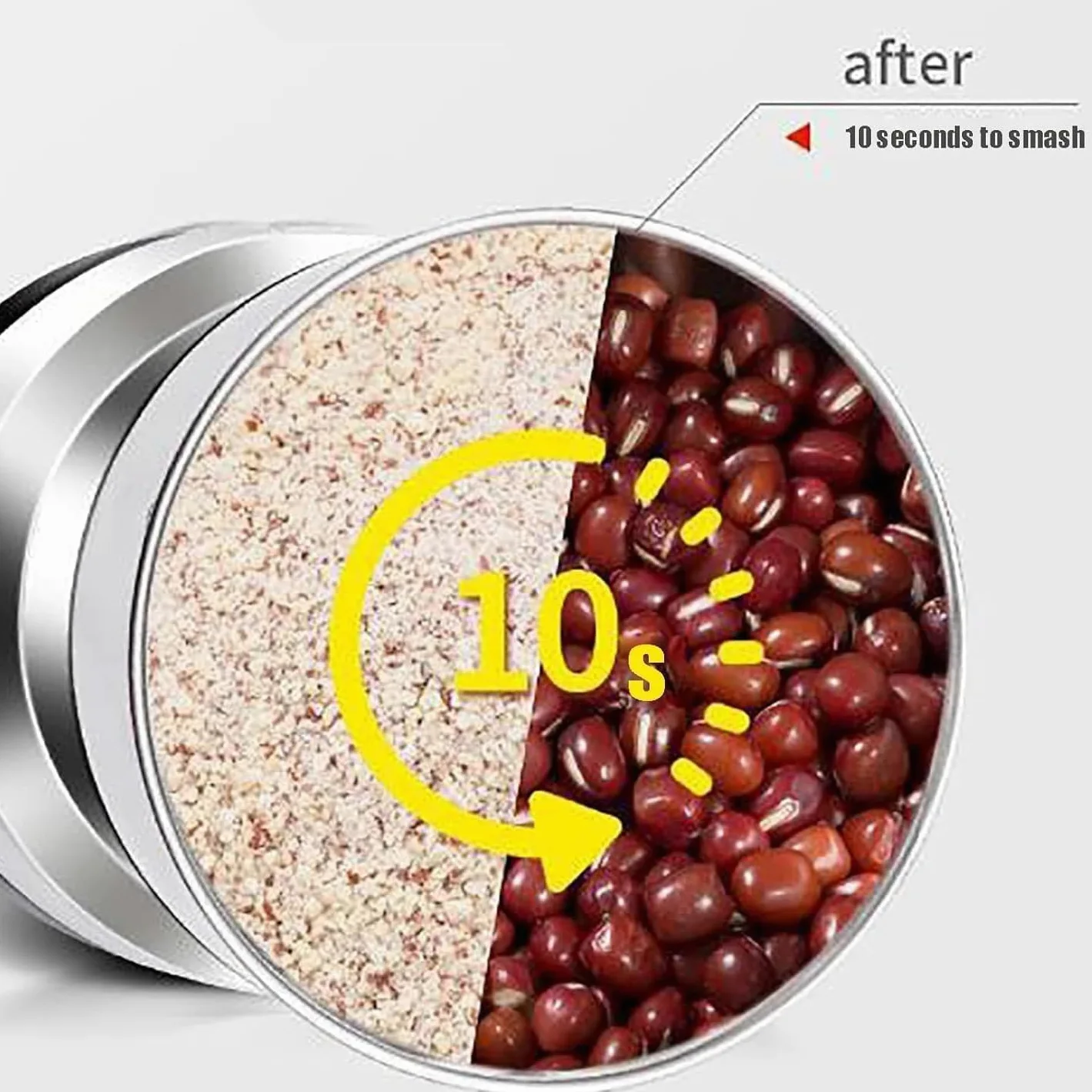 Molinillo de alimentos eléctrico: pulverizador de alta velocidad de acero inoxidable de 300 g para moler granos, harina, granos de café y condimentos
