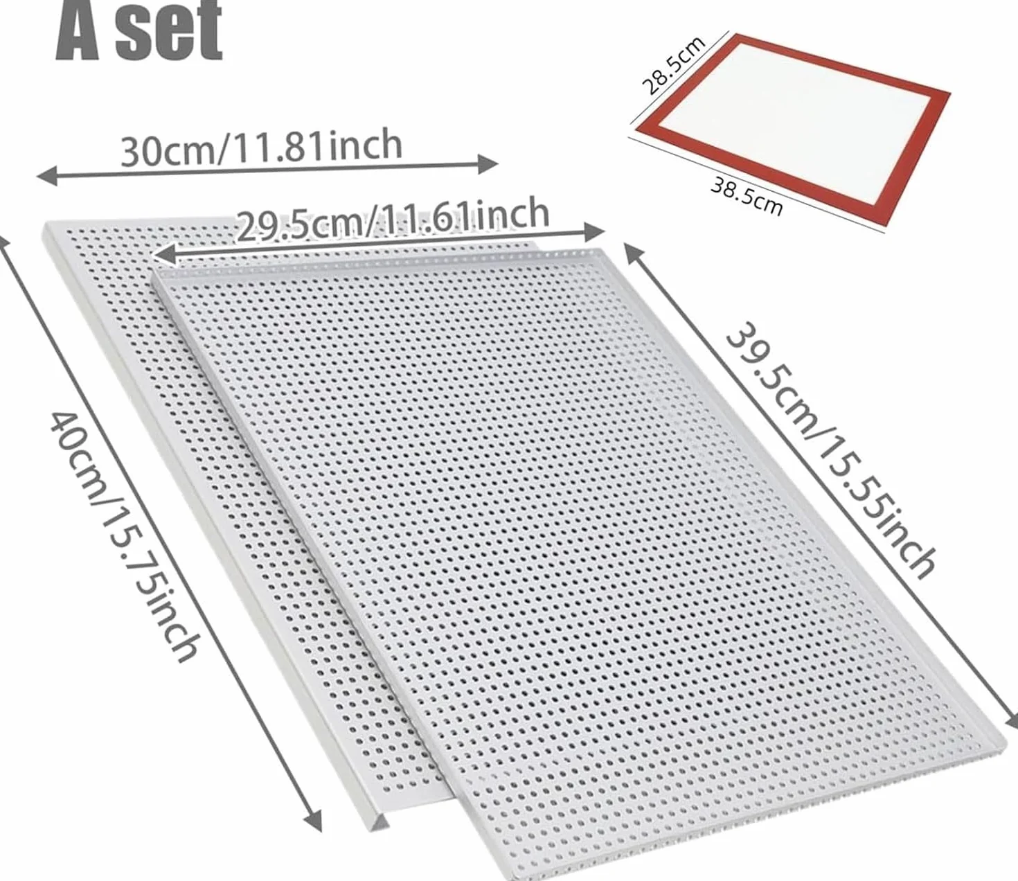 Bandeja para hornear con alfombrilla de silicona, diseño perforado antiadherente, bandeja versátil para hornear en casa