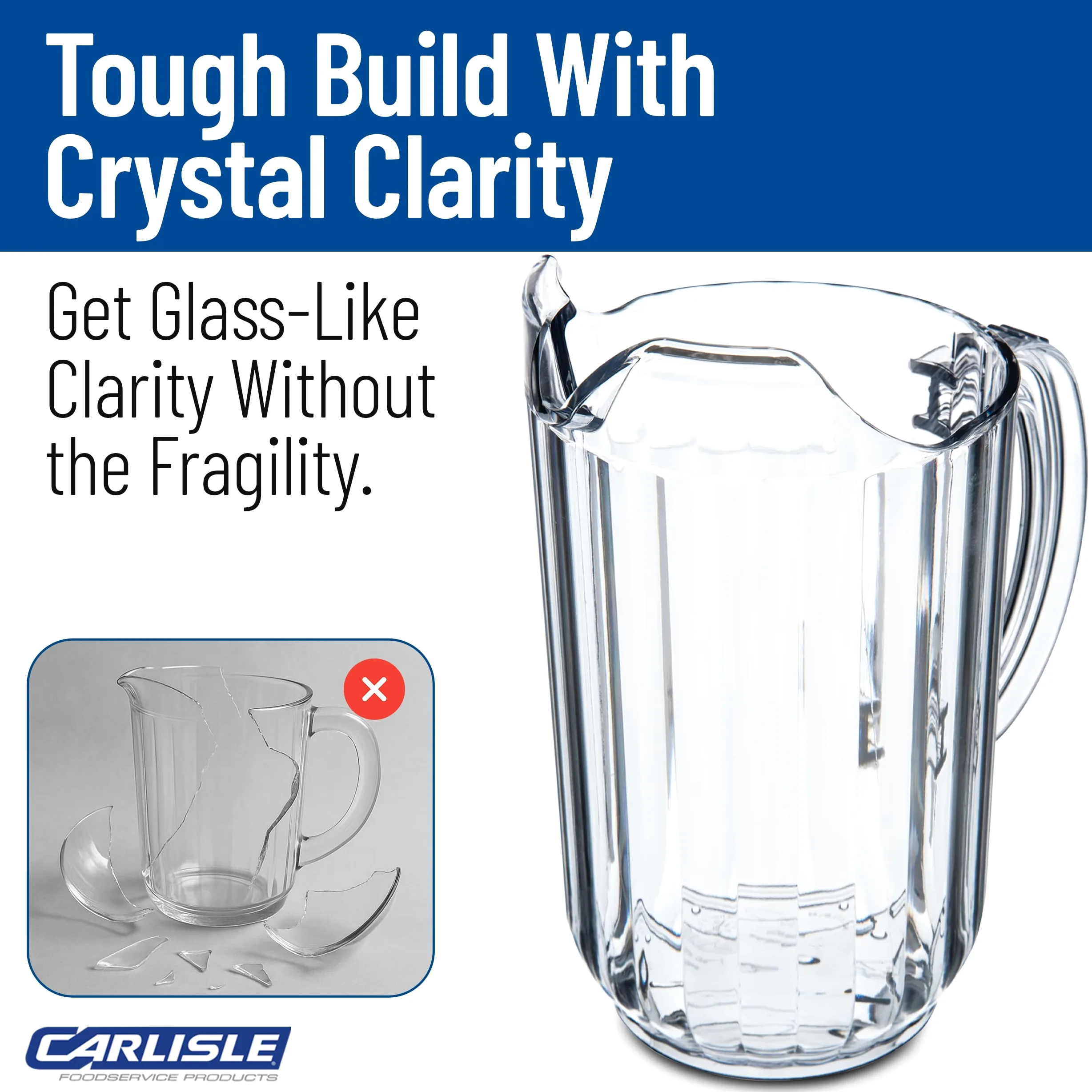 Carlisle 553807 Versa pour – Jarra de policarbonato, 1400 ml, Transparente