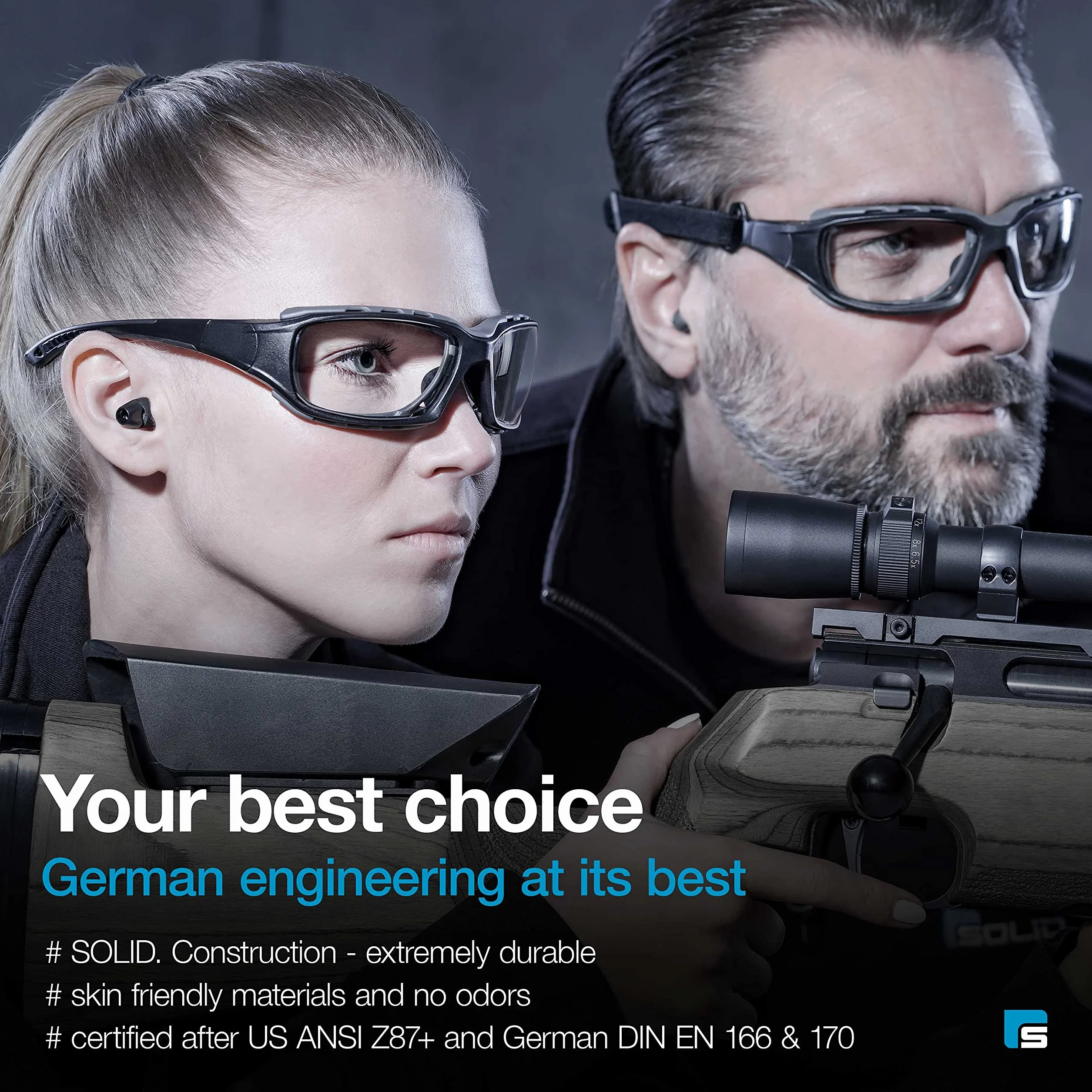 SolidWork Gafas de tiro, gafas balísticas, gafas tácticas, gafas de seguridad para armas, protección ocular para hombres y mujeres