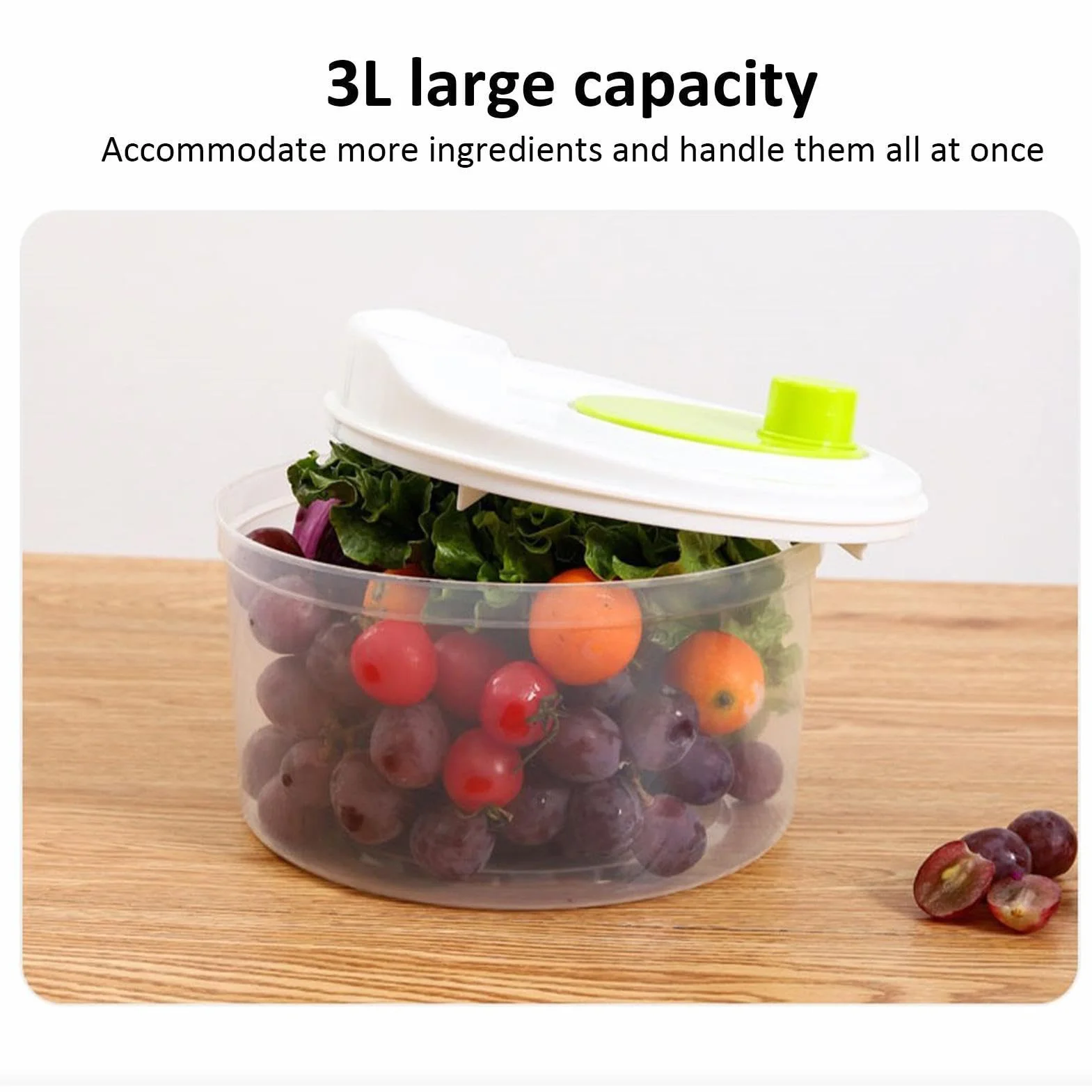 Spinner para secadora de lechuga, centrifugador manual para ensalada de verduras con drenaje, deshidratador secador de lechuga, centrifugador de frutas desmontable para hoteles, cocinas y restaurantes