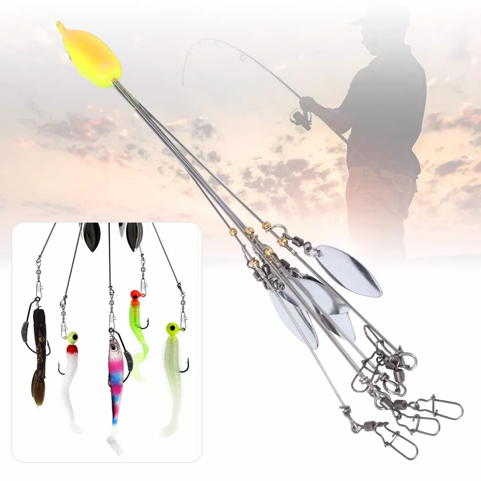 Alomejor señuelo pesca paraguas 5 brazos lentejuelas giratorias cebo plataforma 18g